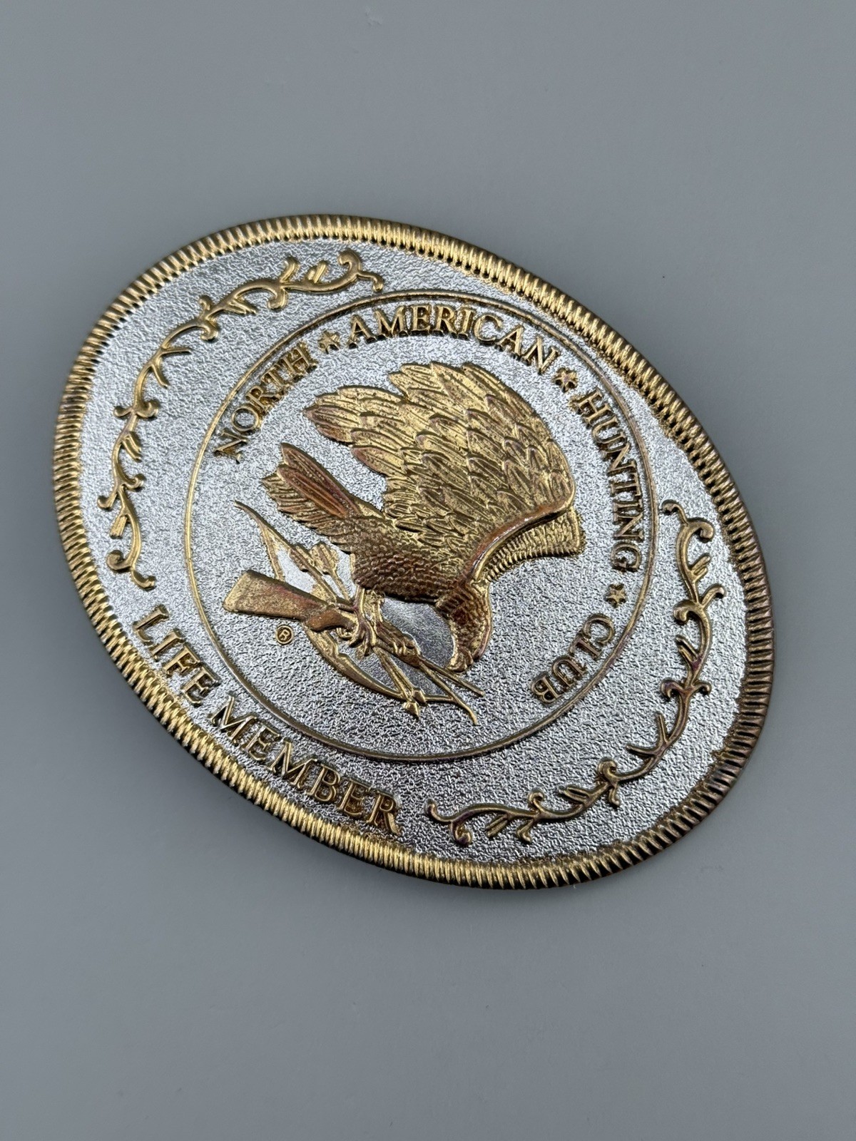 North American Hunting Club Belt Buckle Life Member Eagle Americana
