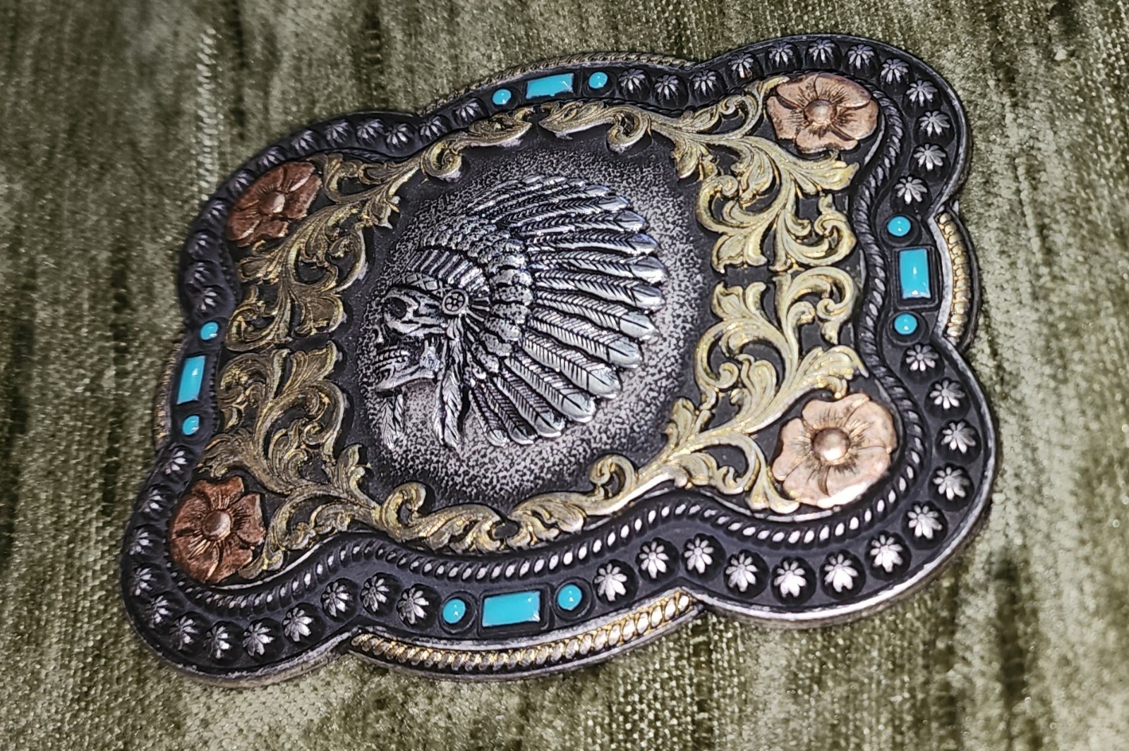 Nocona Mens Chief Skull Belt Buckle 37038