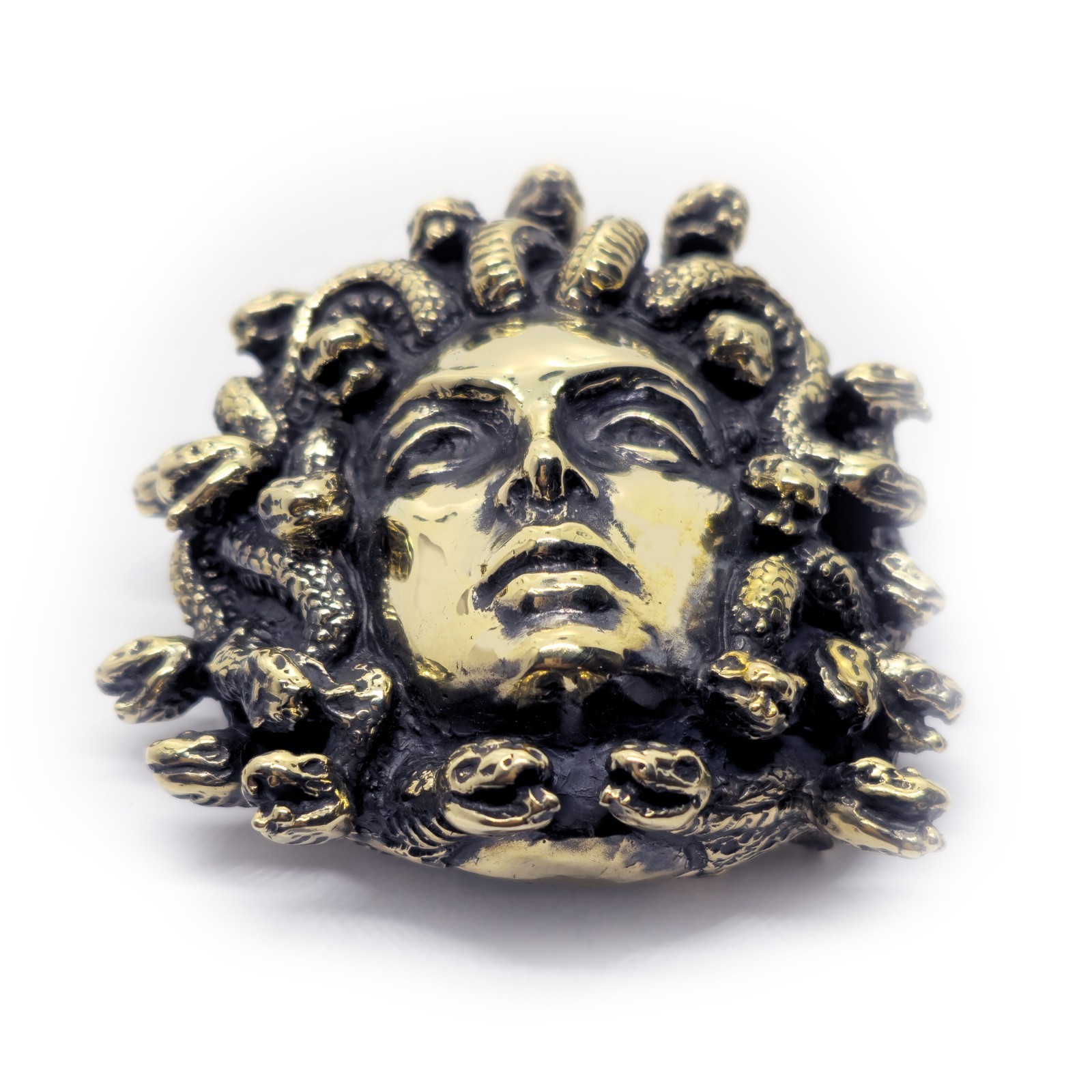 Medusa Gorgo Brass Belt Buckle