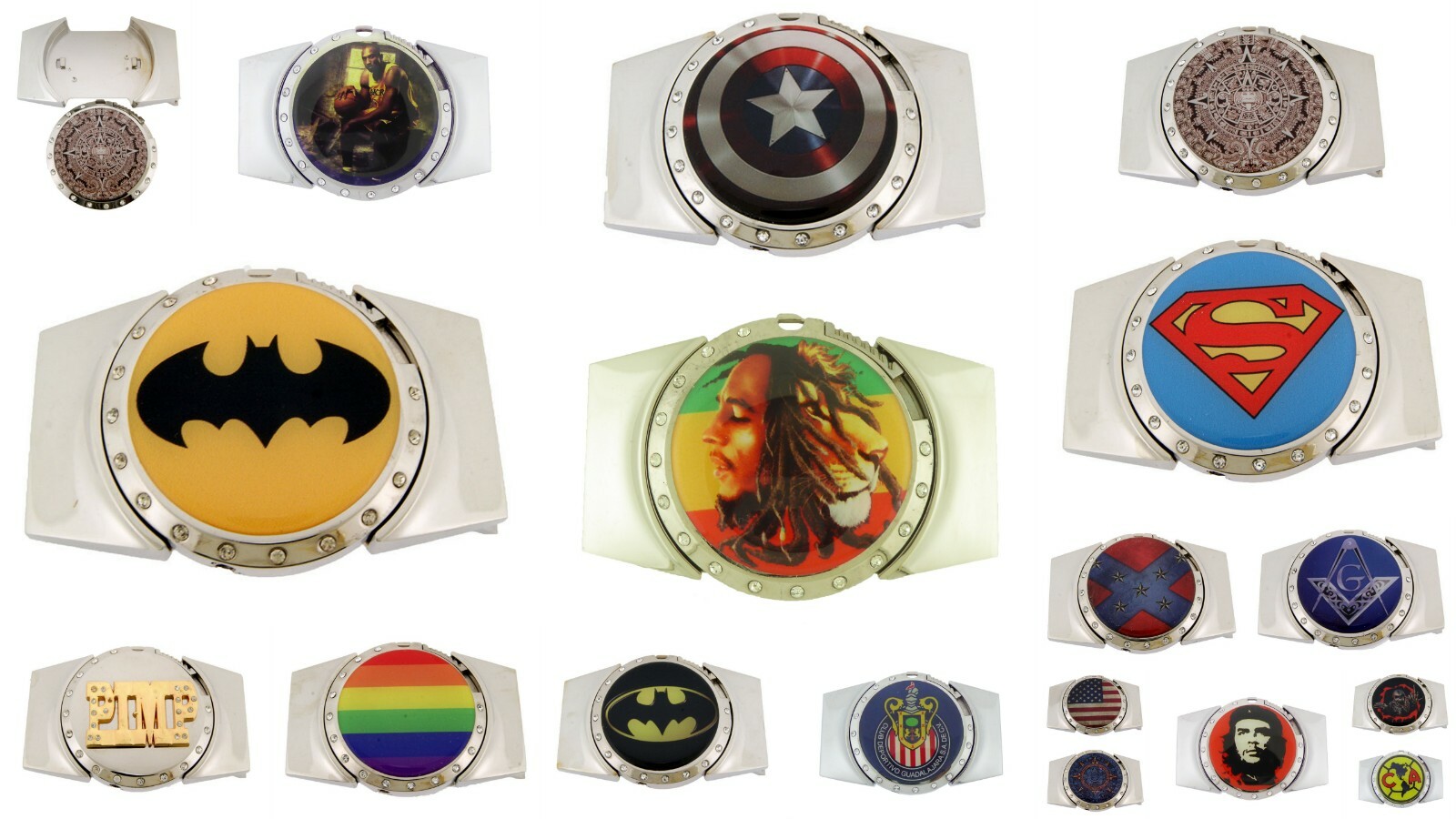 Men Women Belt Buckle (HIDDEN LIGHTER) Western Superhero Reggae Music Sports New
