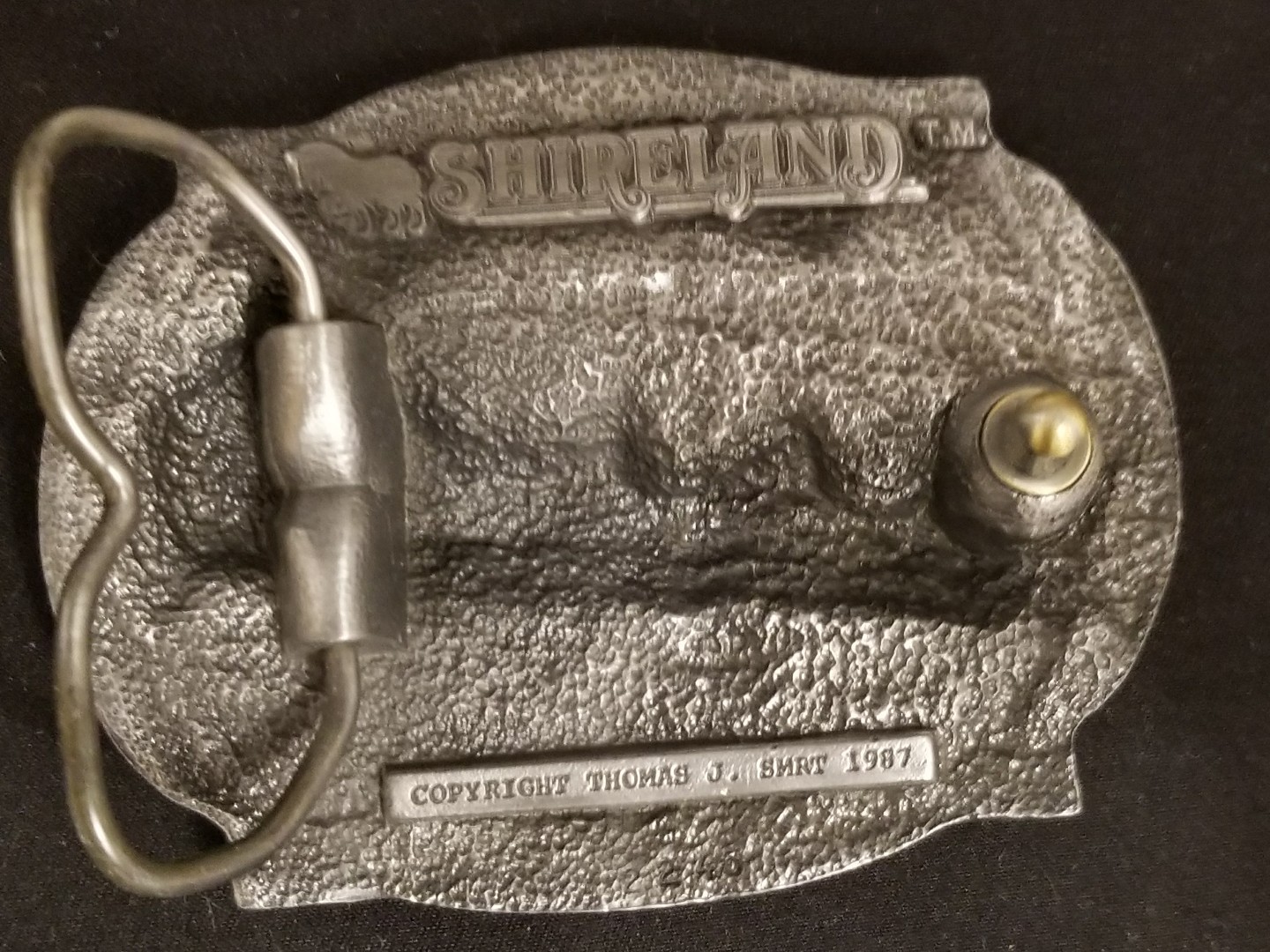 Vintage Belt Buckle Pewter Alloy Shireland Coach & Horse Scene 1987 NewOldStock