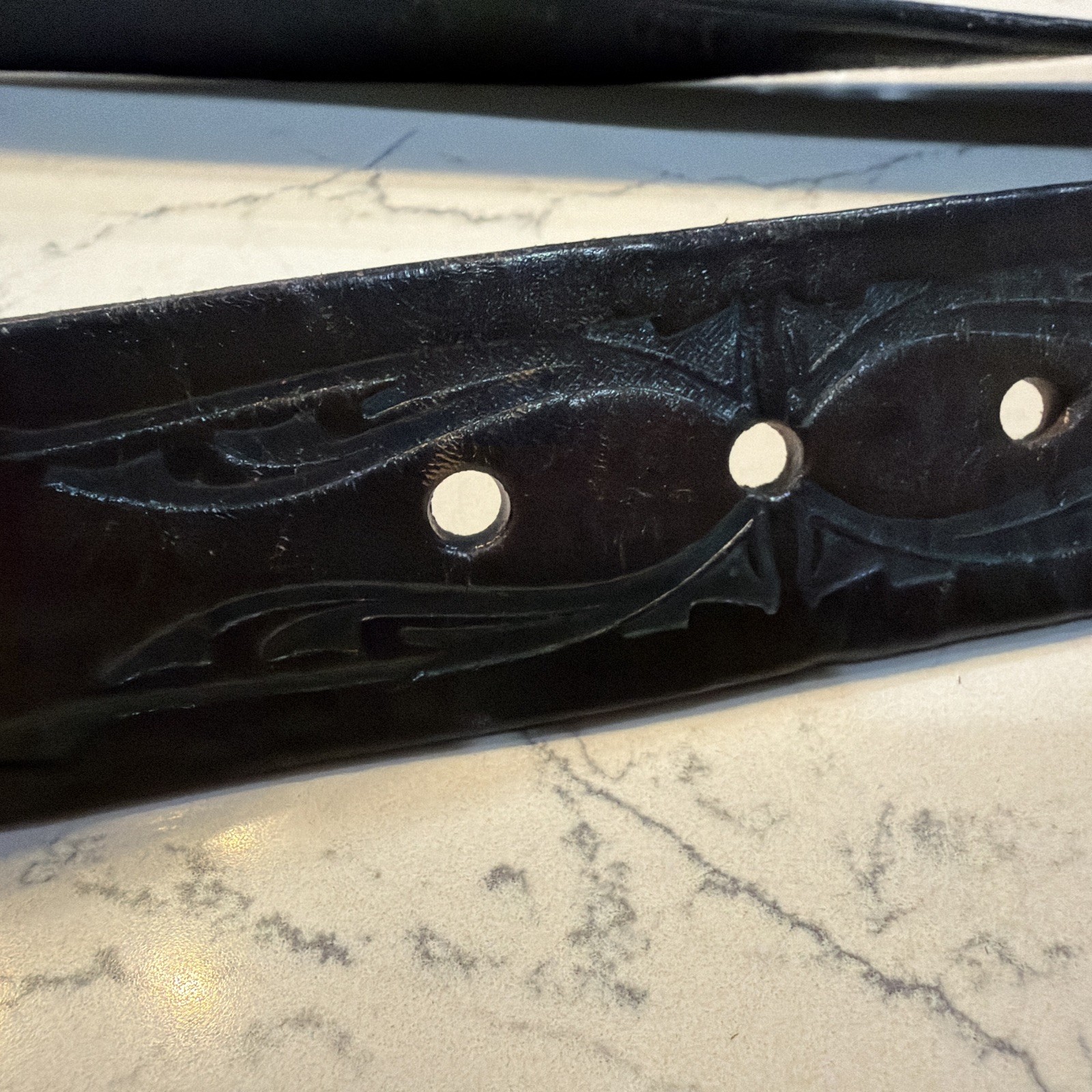 Levi’s Brown/Black Leather Tooled Western Belt Silver Buckle Men&rsquo;s Cowboy