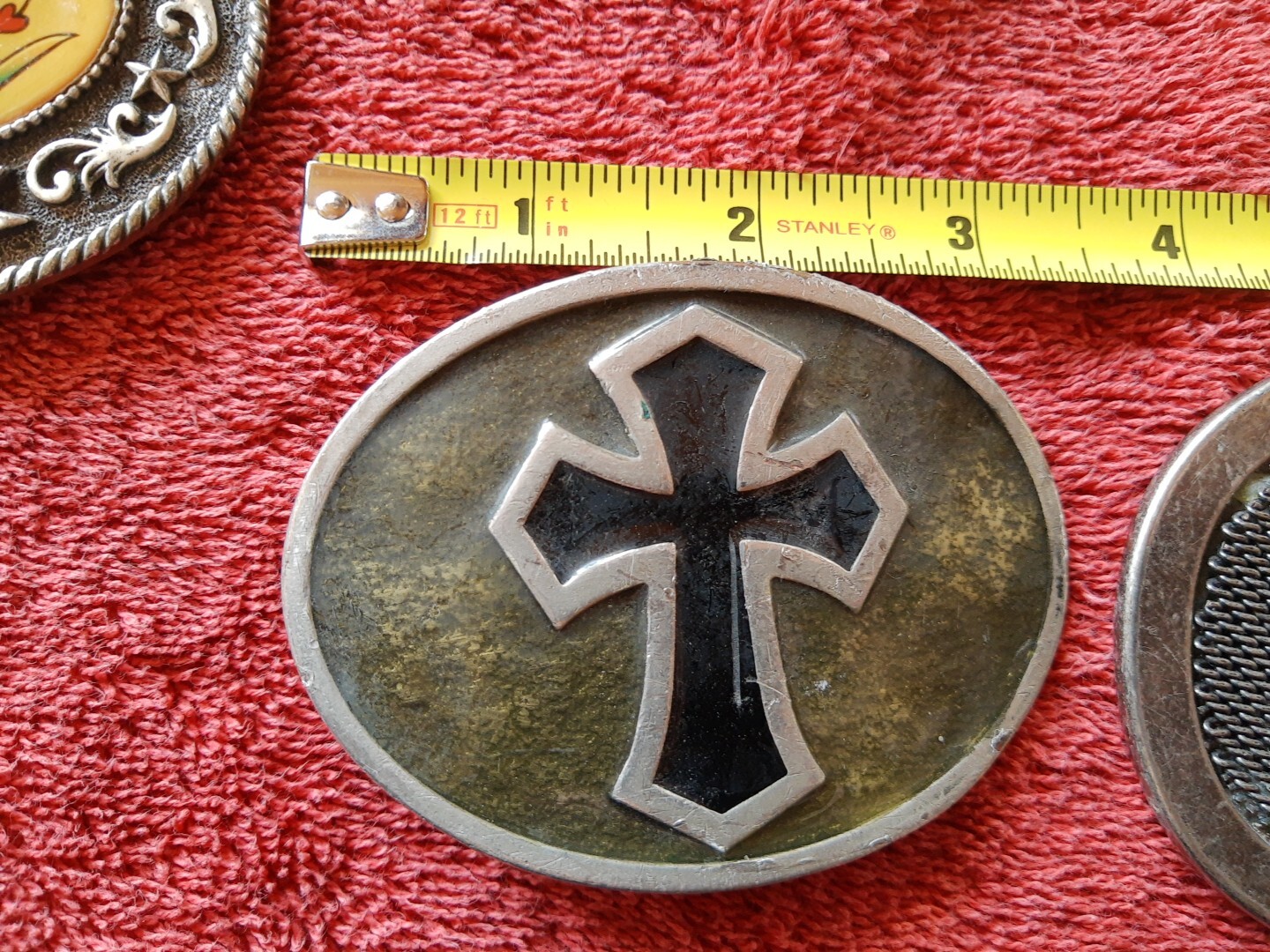 Gothic Black with Silver Cross Belt Buckles Lot Of 2