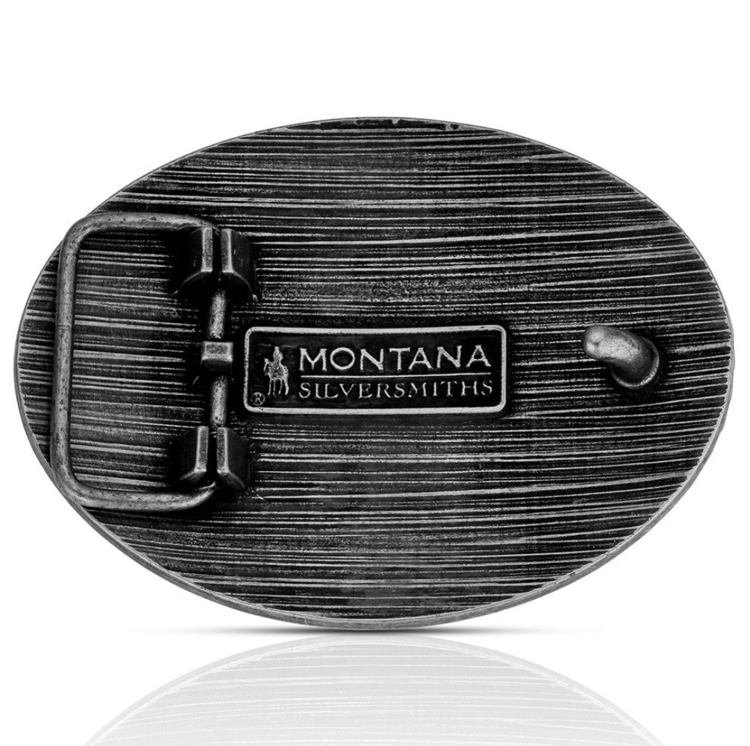 Montana Silversmiths Frontier Pride Buffalo Skull Western Belt Buckle NEW