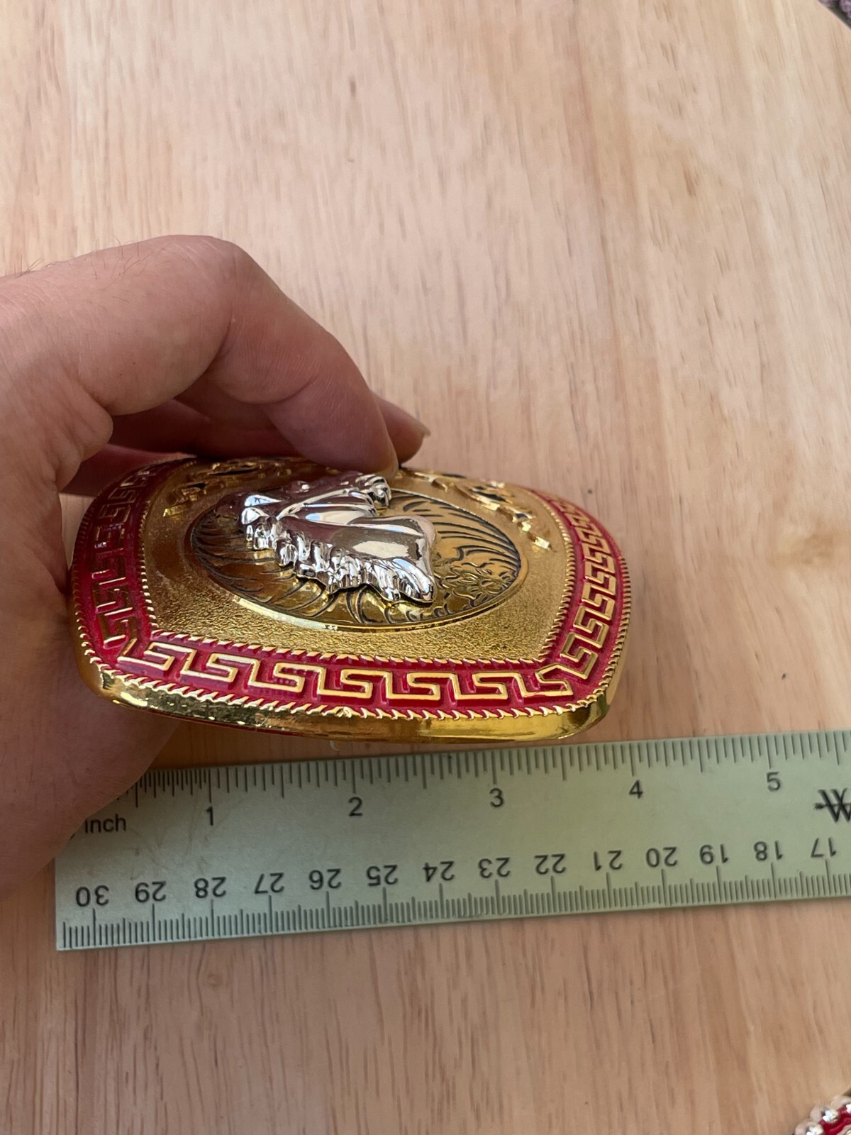 Western Buckle Gold Silver Red Horse Head Buckle Cowboy 2 » Hebillas Vaqueras