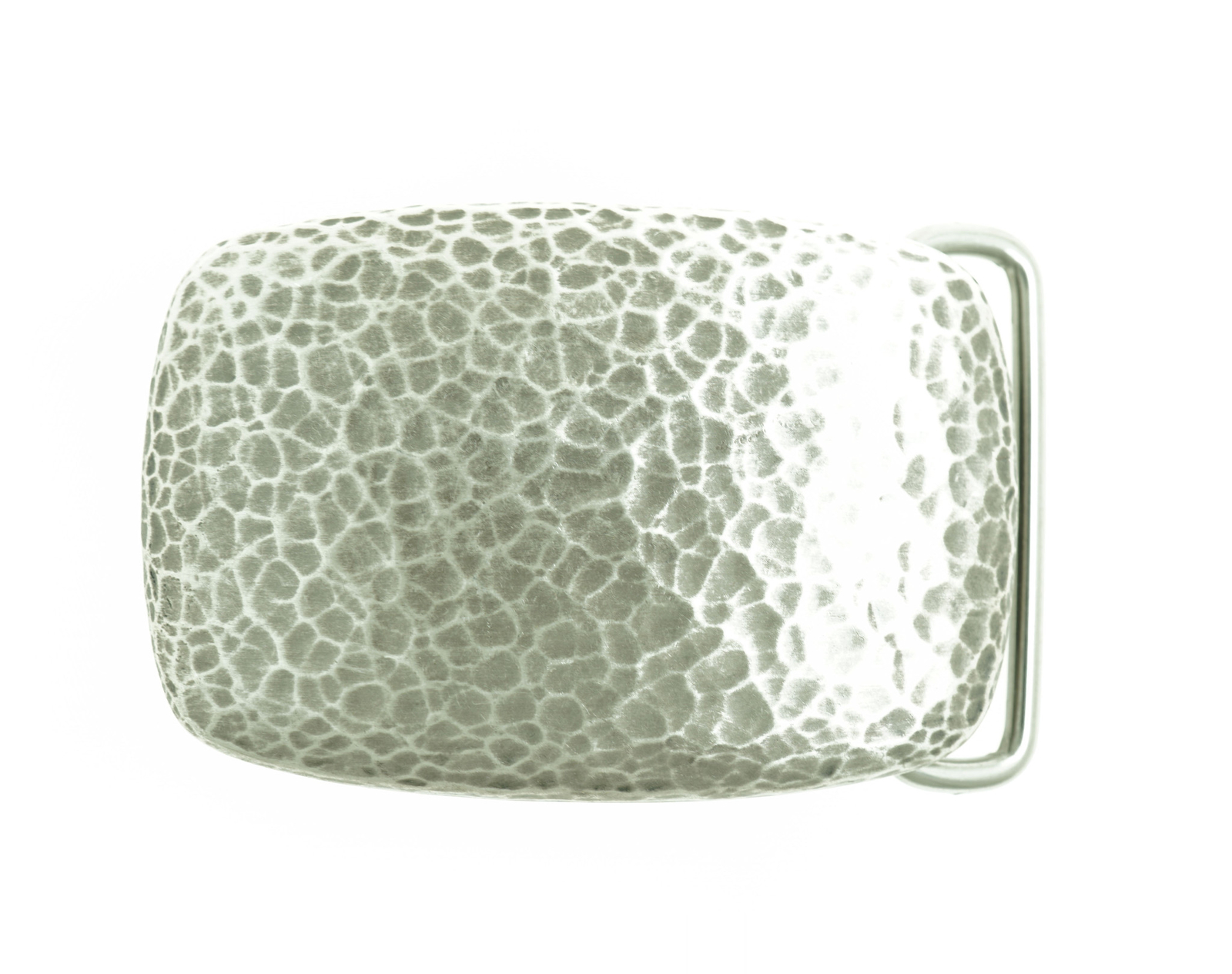 Silver Plated Hammer Forged Small Rectangle Metal Fashion Belt Buckle