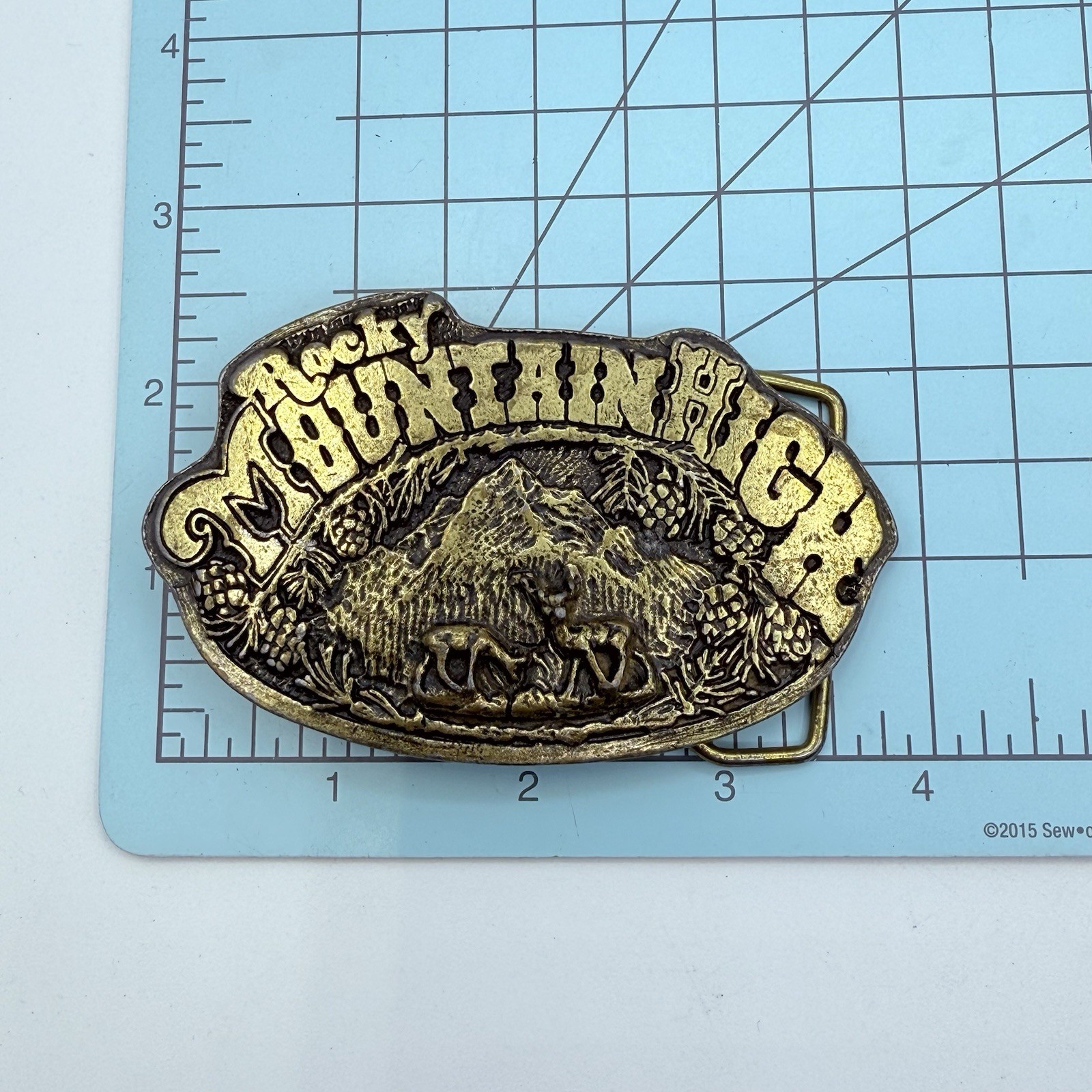 Vtg ROCKY MOUNTAIN HIGH VINTAGE BELT BUCKLE Deer Meadow 1970s