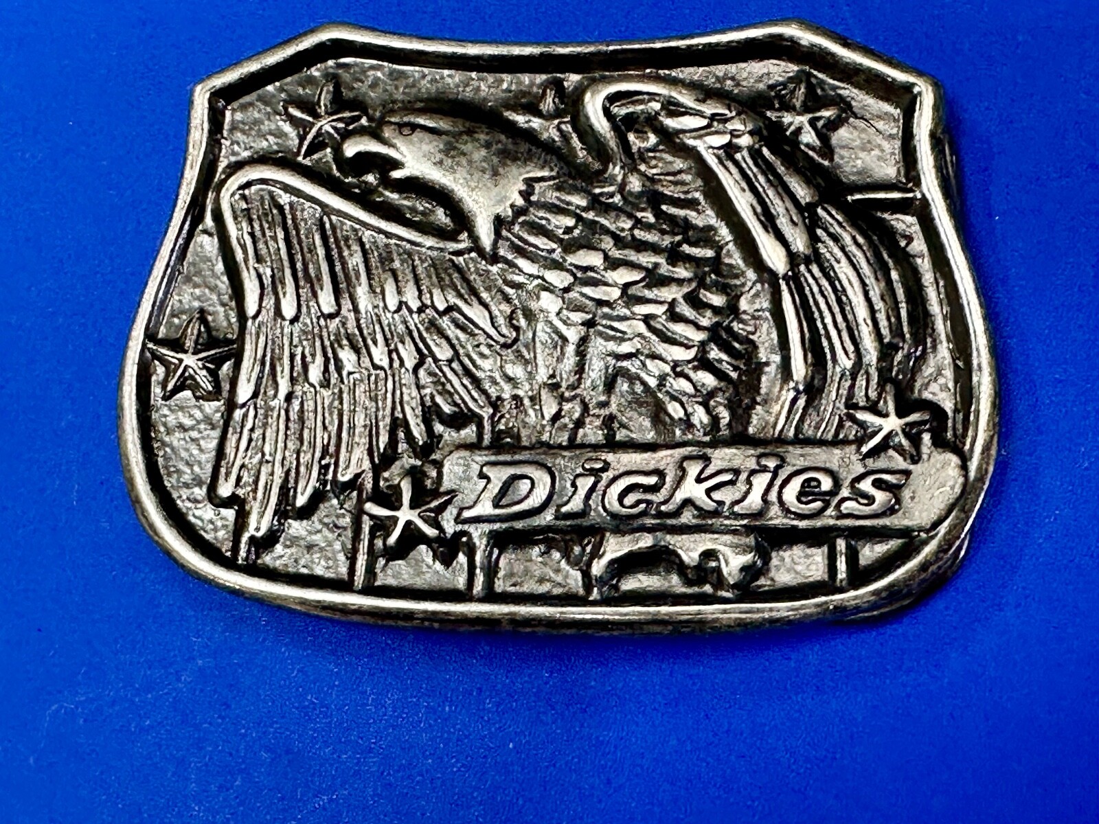 Dickies Screaming American Eagle and Stars USA Silver Tone Belt Buckle