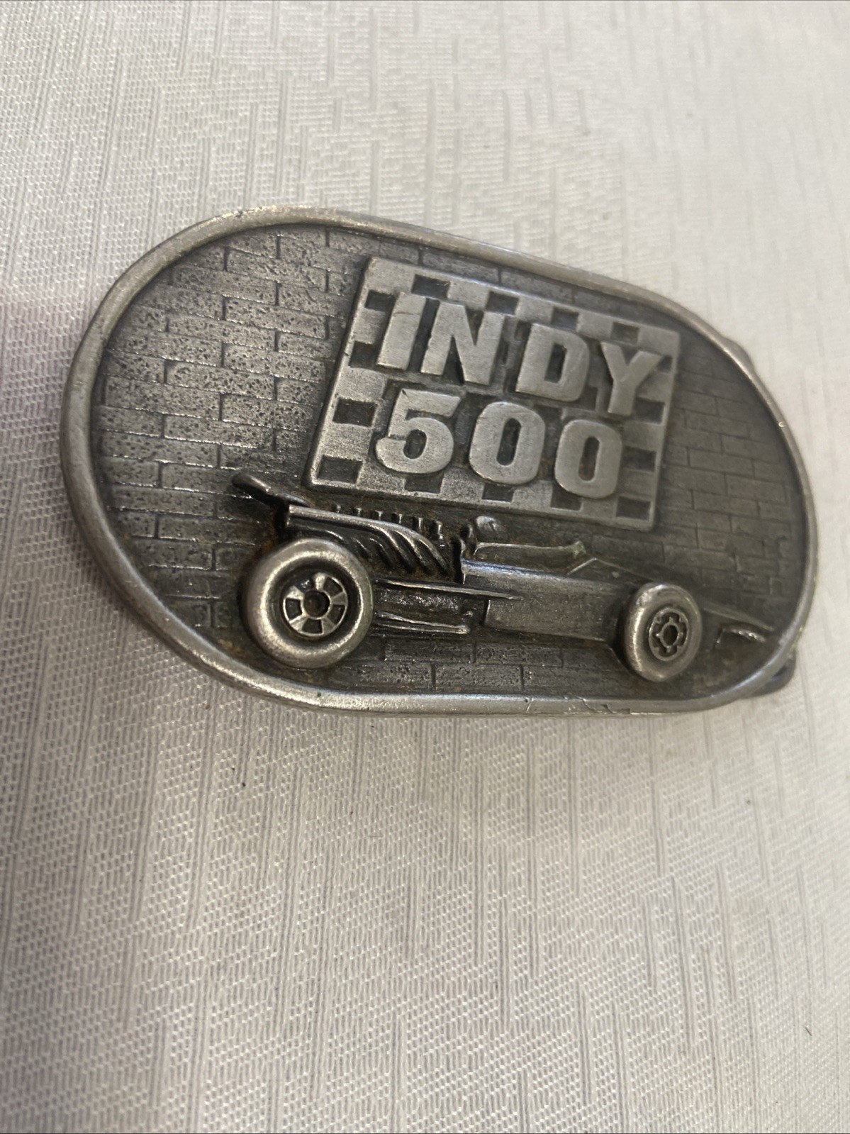 Vintage Collectible Indy 500 Memorial Day NASCAR Racing Belt Buckle 1976