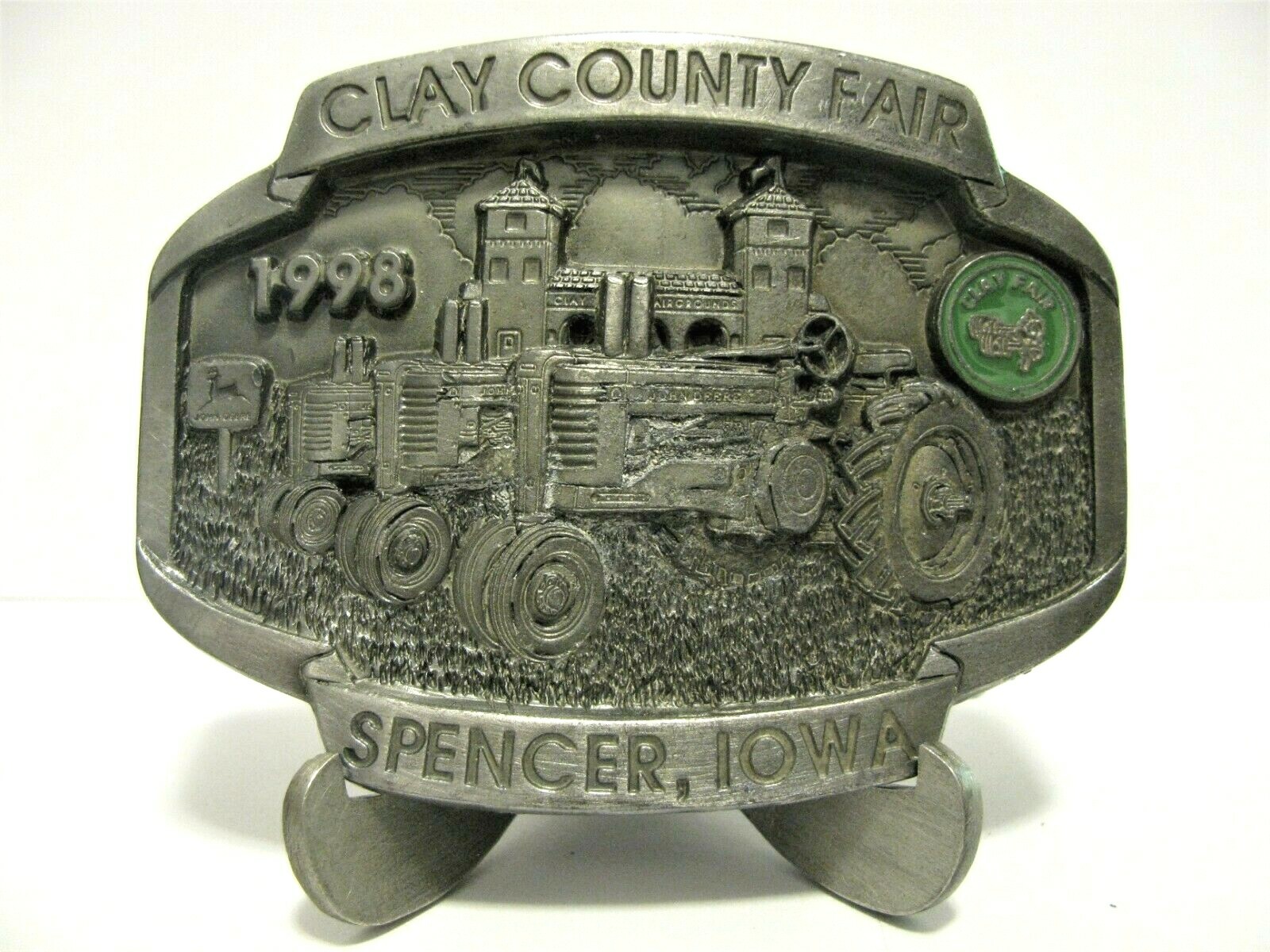 Clay County Fair Spencer Iowa 1998 John Deere 2 Cylinder Tractors Belt Buckle jd