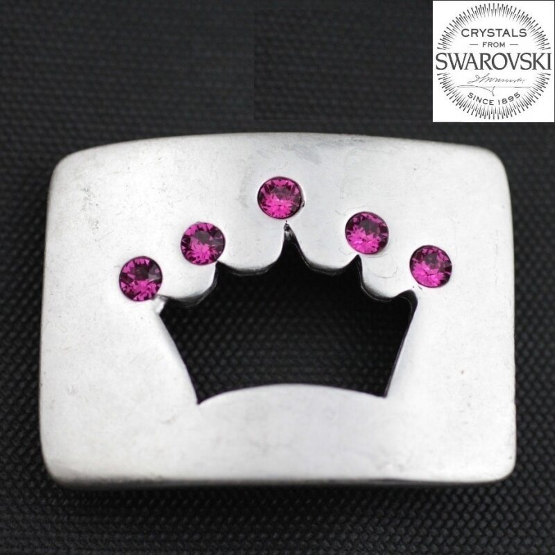 Princess Belt Buckle with Crown, Suitable for Swarovski Stones