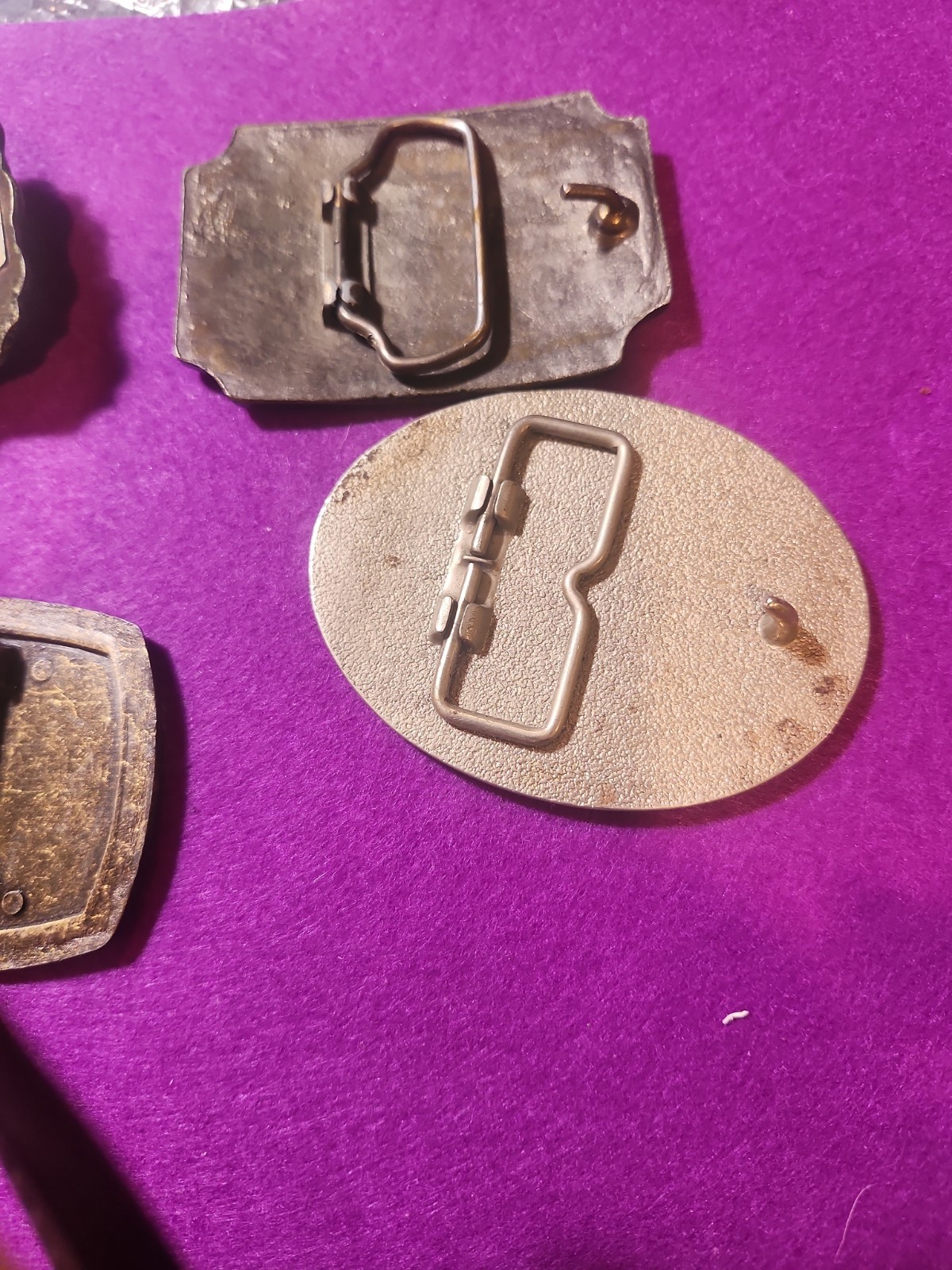 Assorted Belt Buckles Fish, Bull##$^ Am Vets, Eagle- Lot Of 4 1013