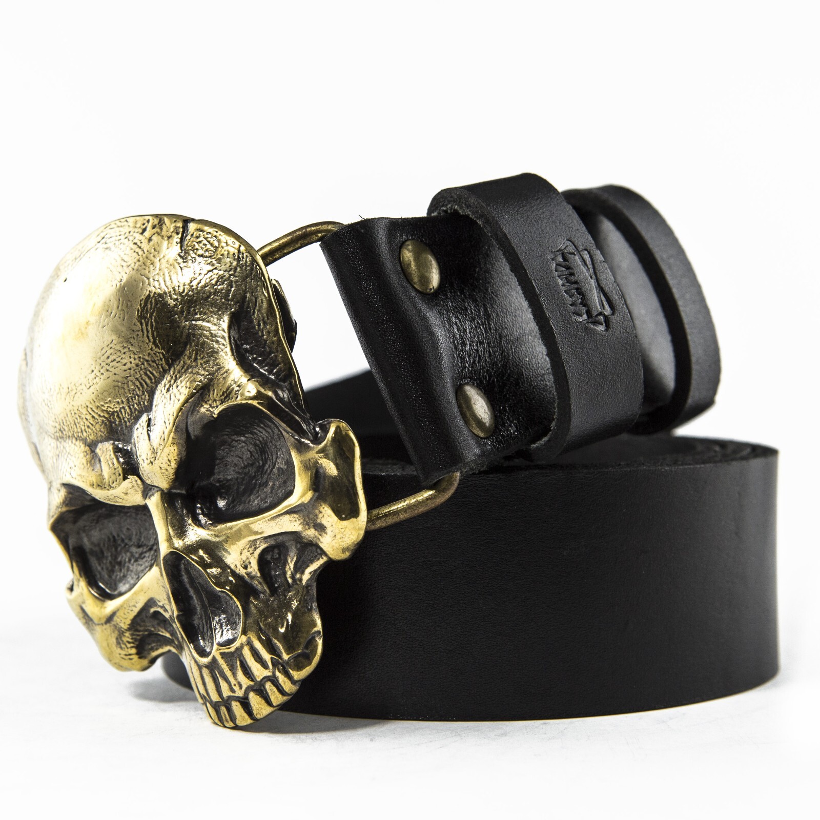 Skull Matte solid brass belt buckle, Dead head human skull solid belt buckle