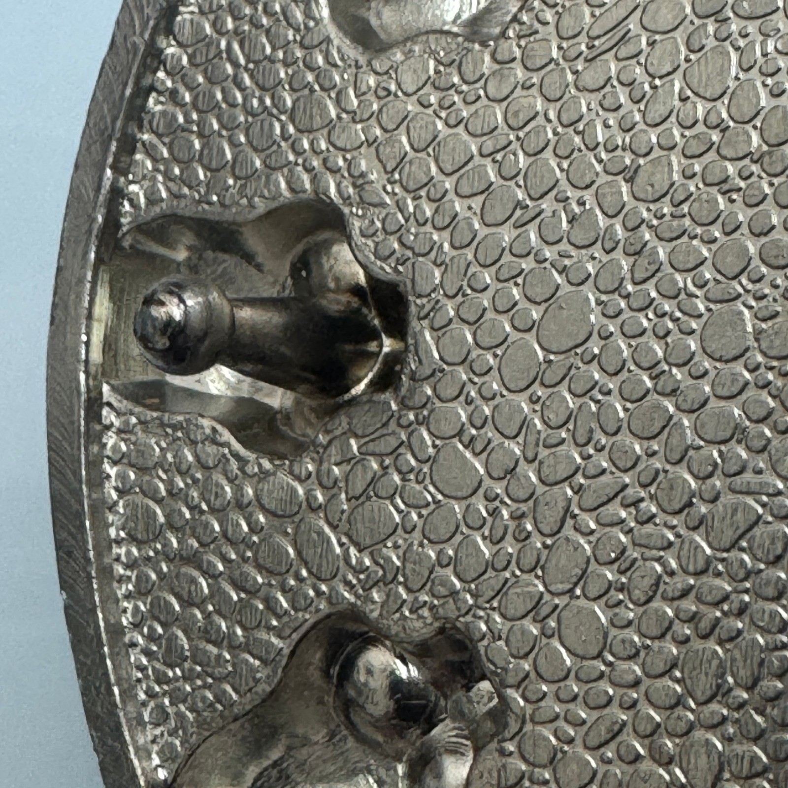 Round Skull Knights Templar Cross Belt Buckle Silver Tone Black Red Metal
