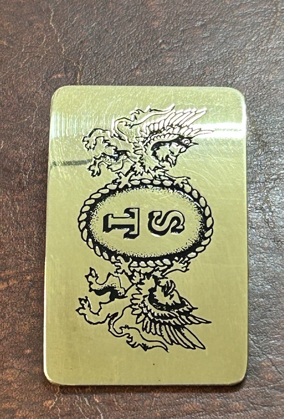 Dragon Brass Belt Buckle Western Cowboy With Initials ST Engraved
