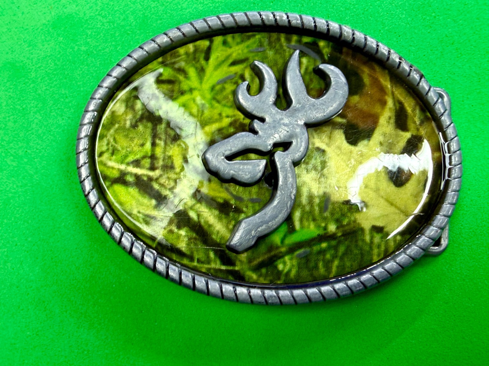Browning Logo Deer Buck Doe Hunting Hunters Camouflage USA Belt Buckle