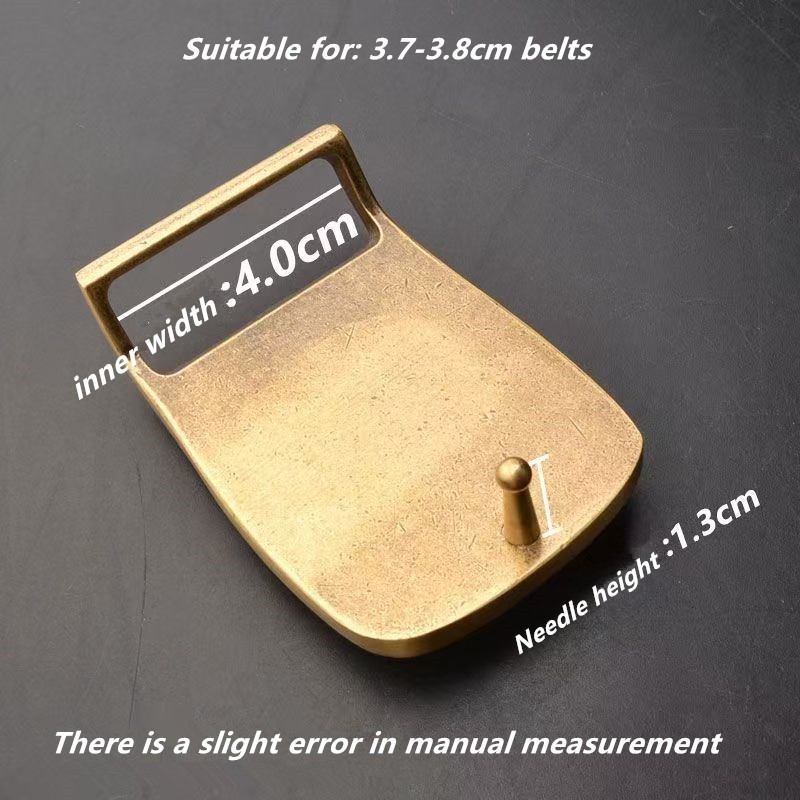 Men&rsquo;s solid pure brass embossed plate belt buckle head casual smooth buckle