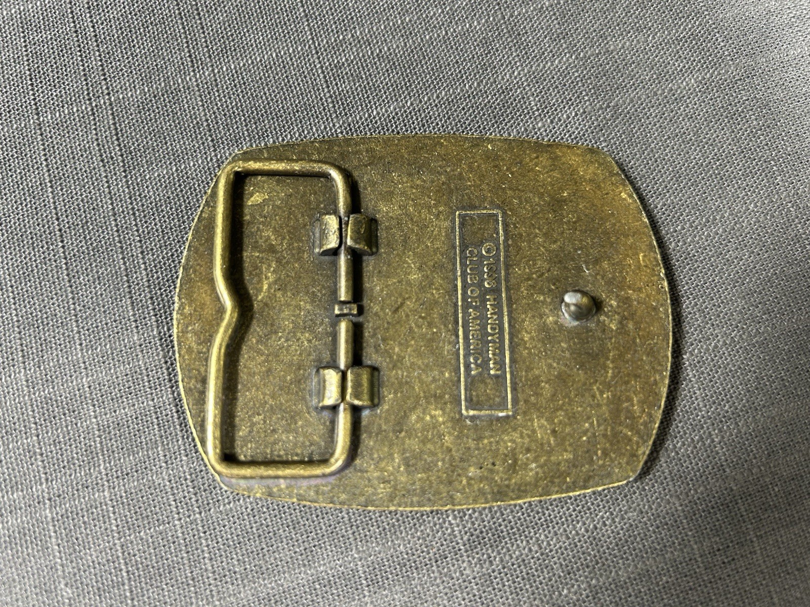 Handyman Club Of America Life Member Vintage Brass Belt Buckle
