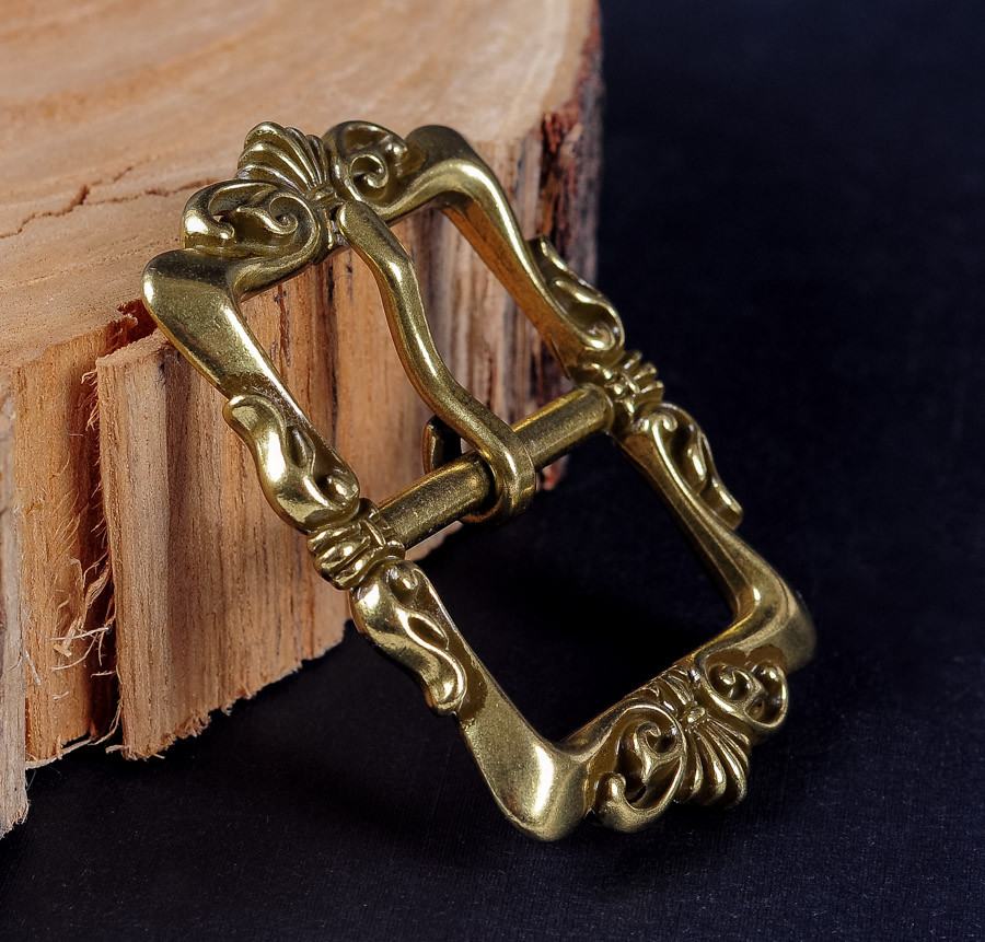 Retro Brass Celtic Flower Pin Buckle for Leather Belt Replacement Fit 33mm Strap