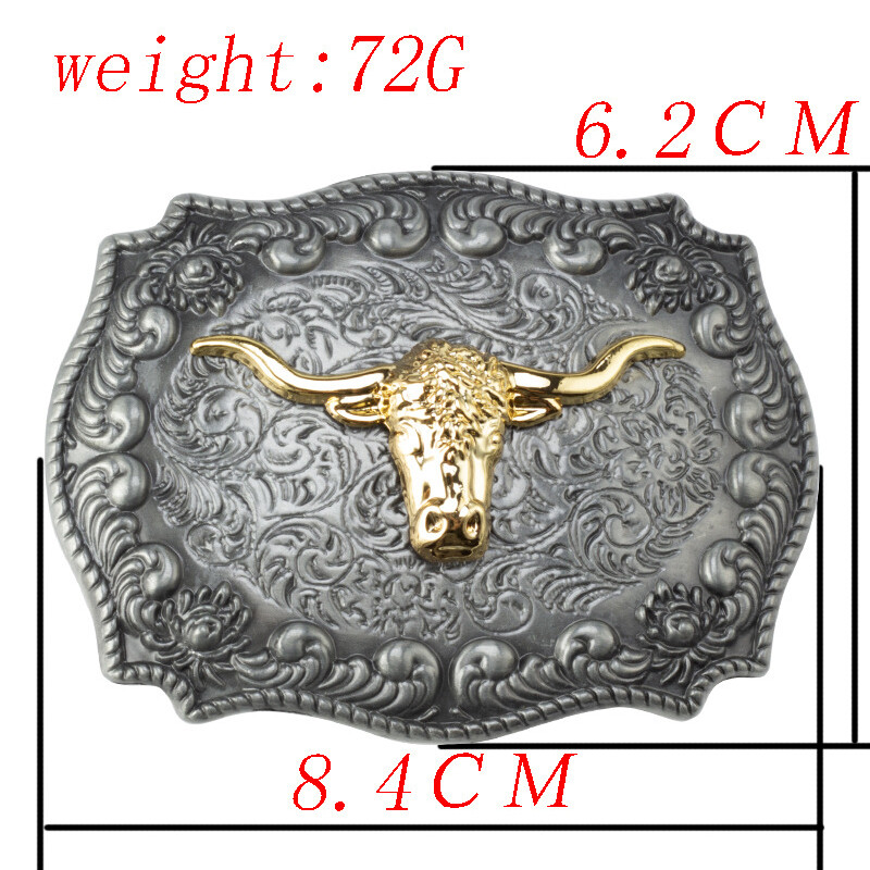 Big Bull Head Belt Buckle Silver Gold Western Cowboy Jeans Accessories Buckles