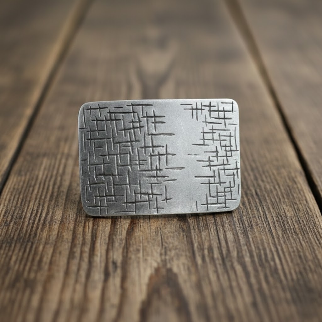 Vintage Belt Buckle Rectangle – Striking Modern Accessory Fluted Effect