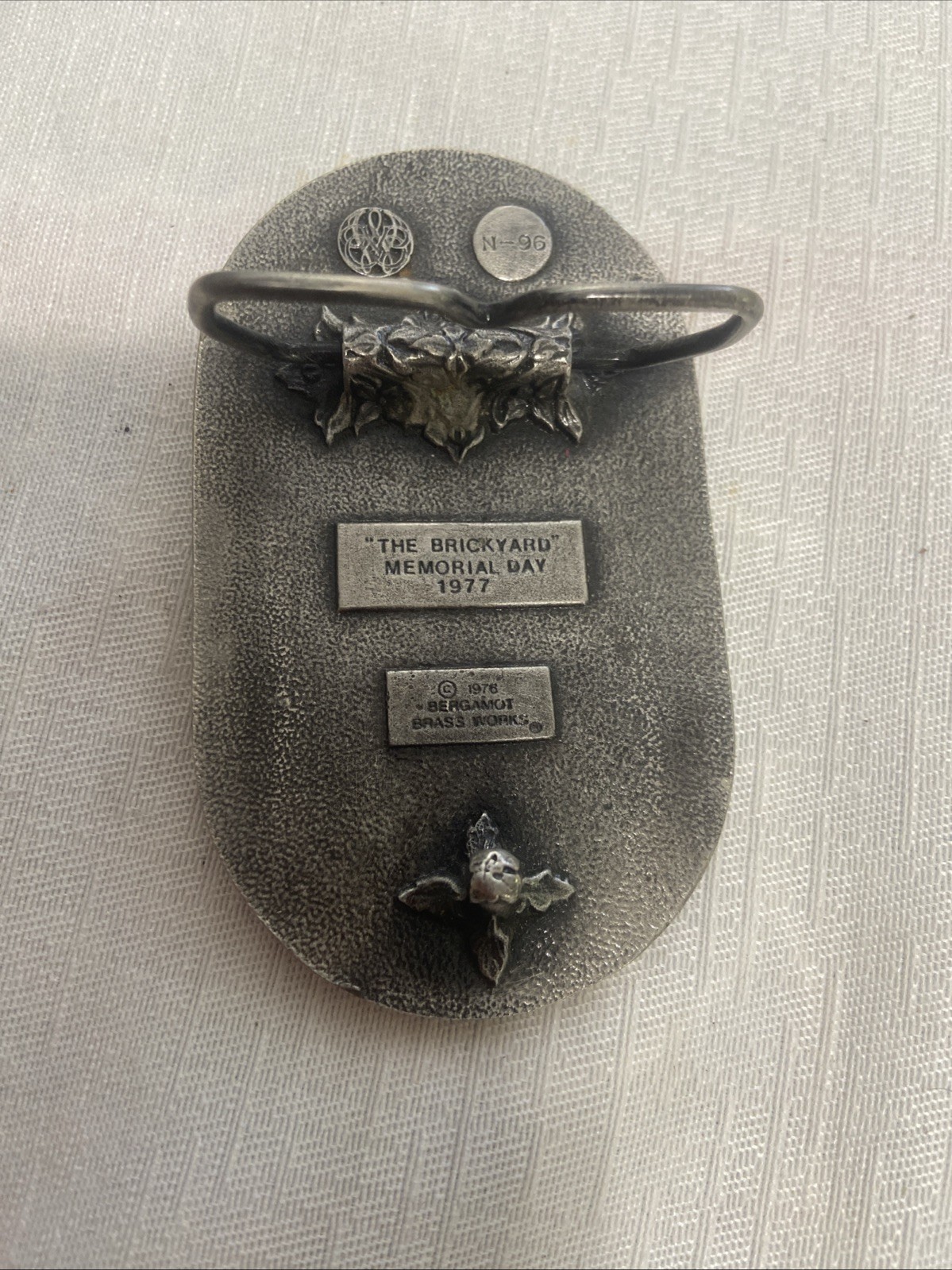 Vintage Collectible Indy 500 Memorial Day NASCAR Racing Belt Buckle 1976