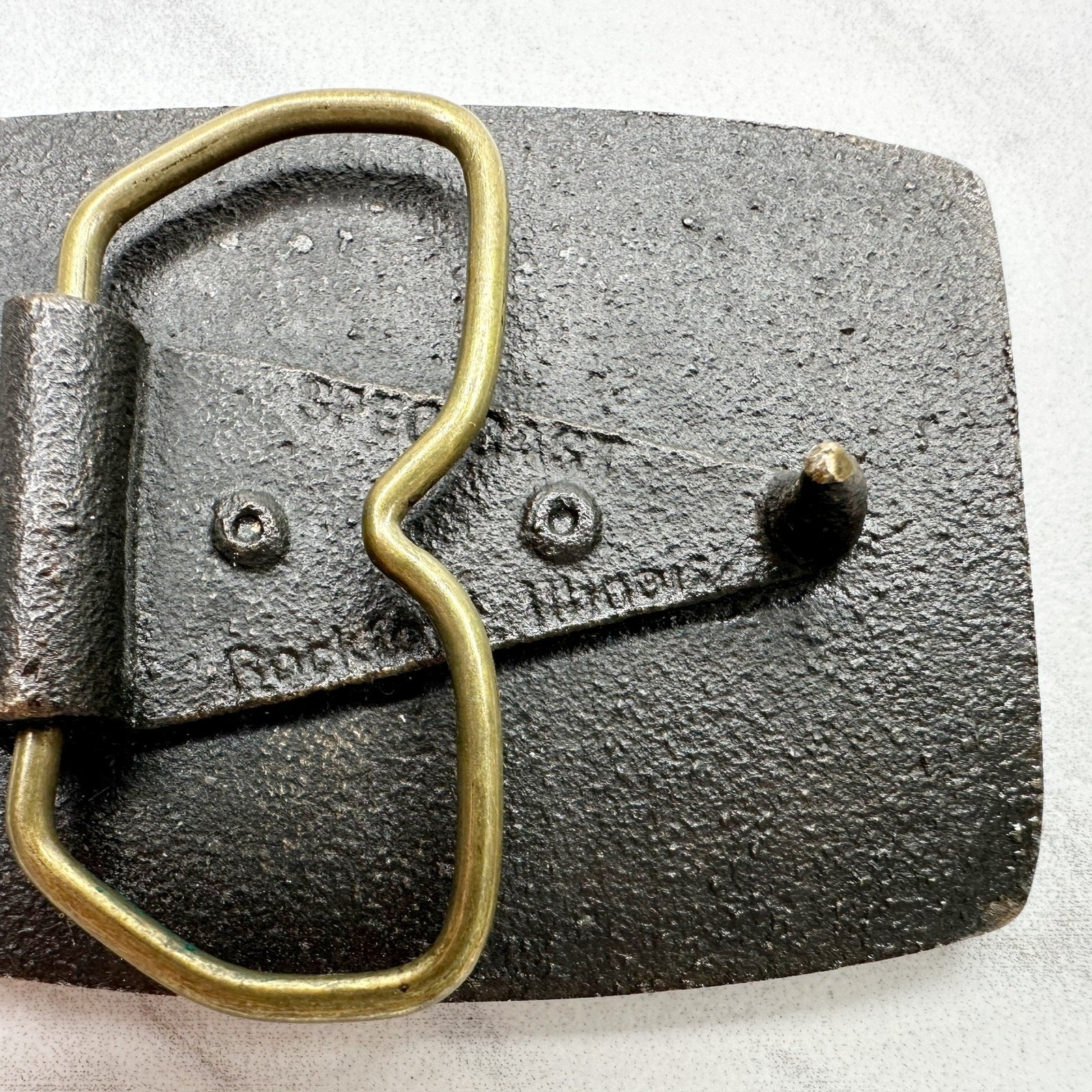 Vintage Spec Cast 3B Belt Buckle Brass Tone Metal