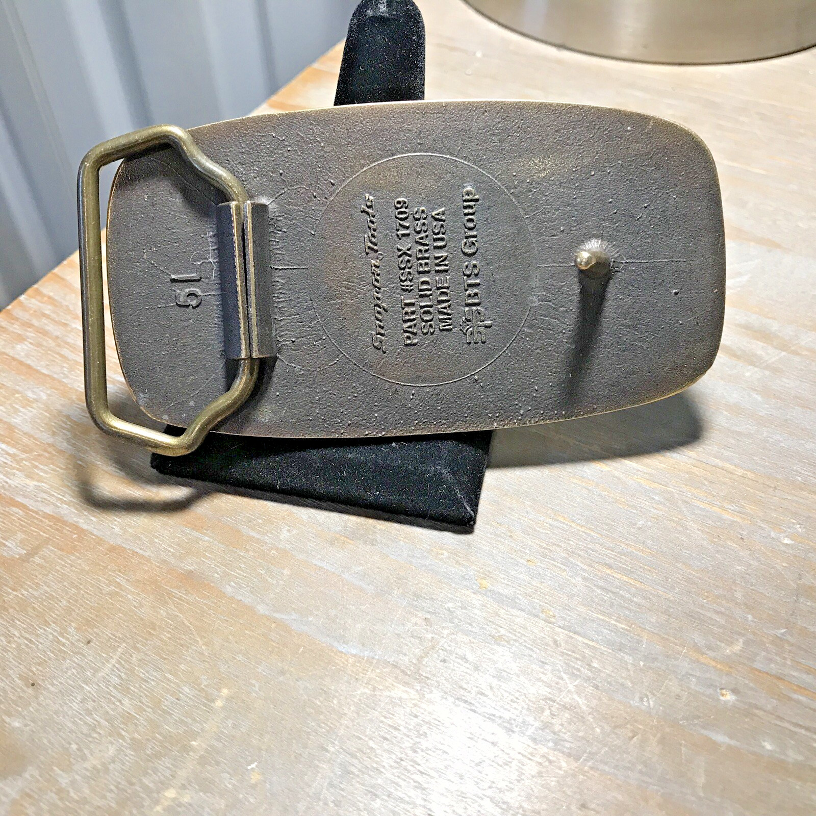 Vintage BTS Snap-on Tools Meeting The Challenge Solid Brass Belt Buckle (B43)