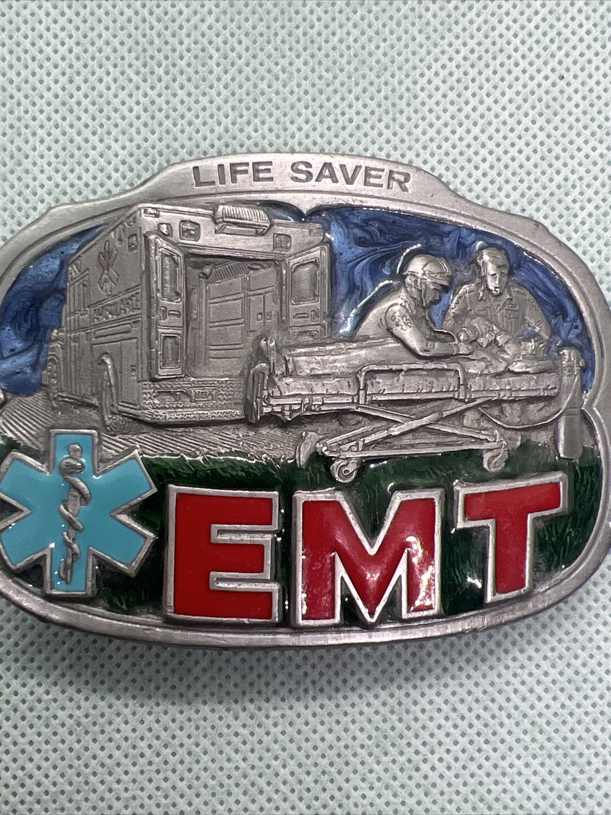 EMT FIRST RESPONDER EMERGENCY MEDICAL LIFE SAVER AMBULANCE BELT BUCKLE USA