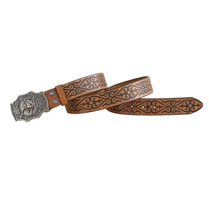 Man Belt PU Leathers Western Cowboy Vintage Waist Belt Causal Waistband Jeans