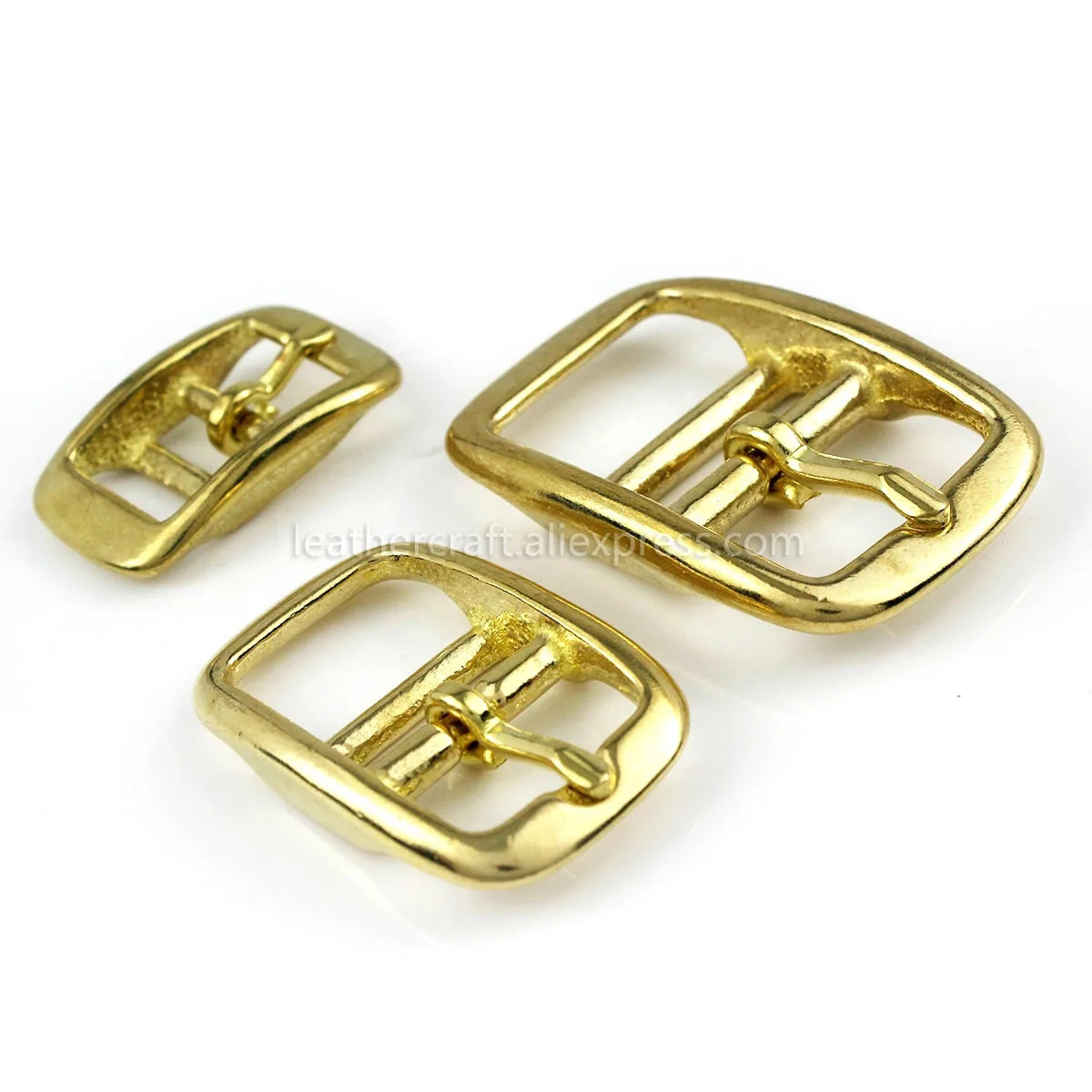 1Pcs Solid Brass Belt Buckle Middle Center Bar Single Pin Belt Buckle Leather Cr