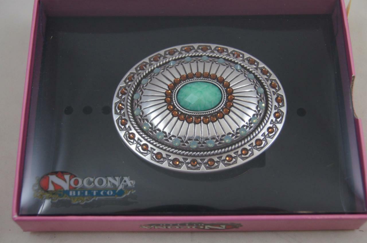 Nocona BLAZIN ROXX SILVER PLATED TOPAZ AND OPAL BELT BUCKLE 37975