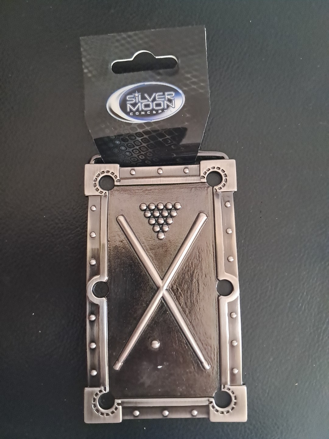 Silver Moon Concepts 2005 NWT Billard Pool Table Belt Buckle Silver Tone