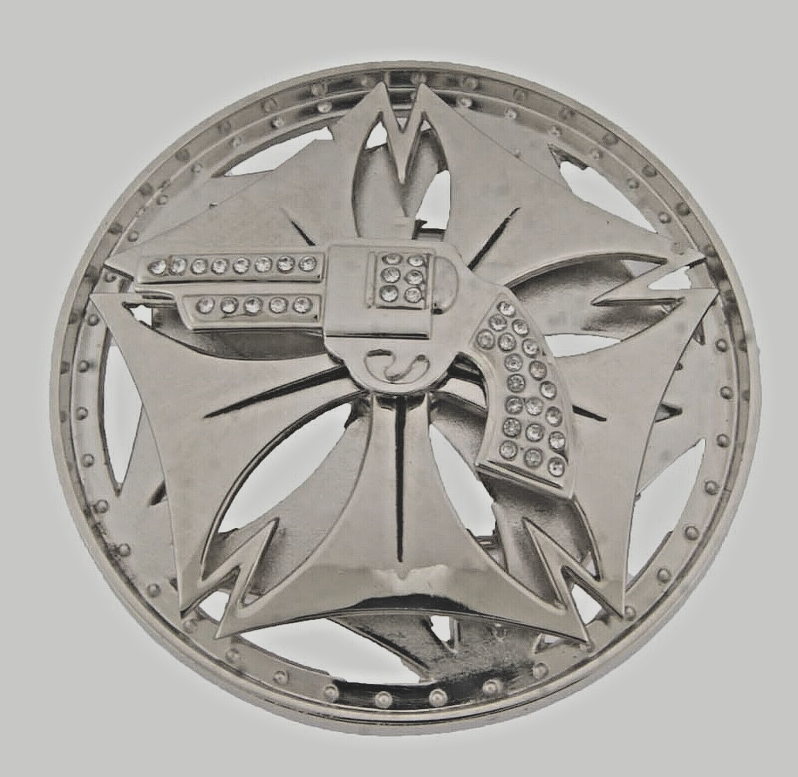 Gun Belt Buckle Vintage Spinners Silver Metal Men Women Western Rodeo Cowboy