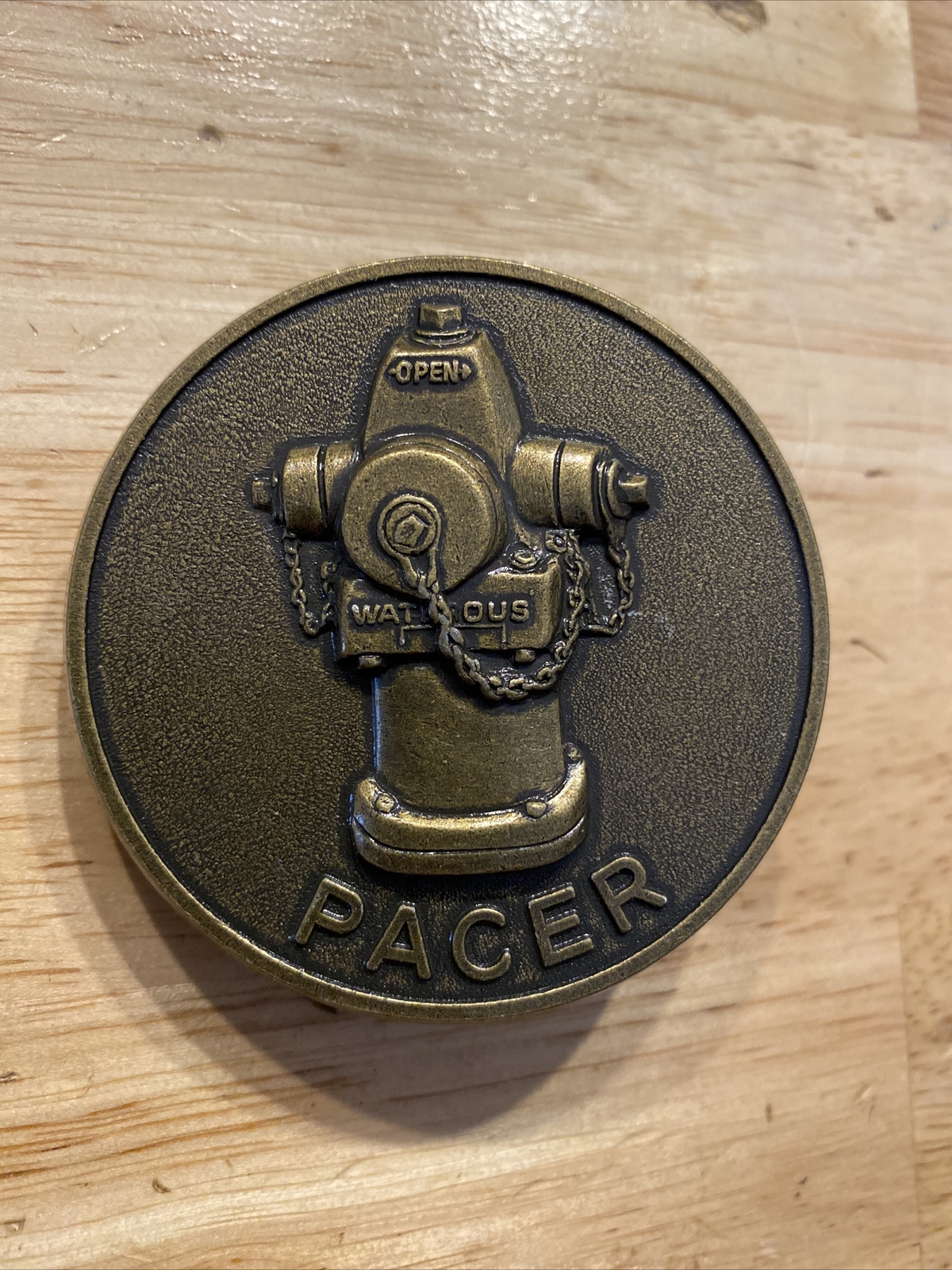 Pacer Vintage Belt Buckle Firefighter 🔥 Fire Hydrant METAL Collector Patina