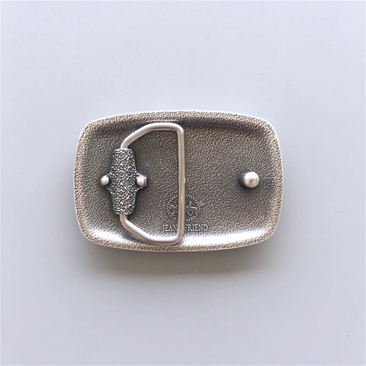Small Size Vintage Silver Hammer Forged Belt Buckle With 1.38 inch 3.5 cm Loop