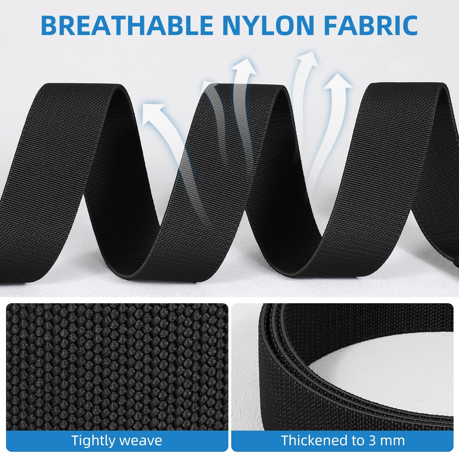 Flyhigter 1.5&Prime; Stretch Tactical Belt for Men, free size, Black