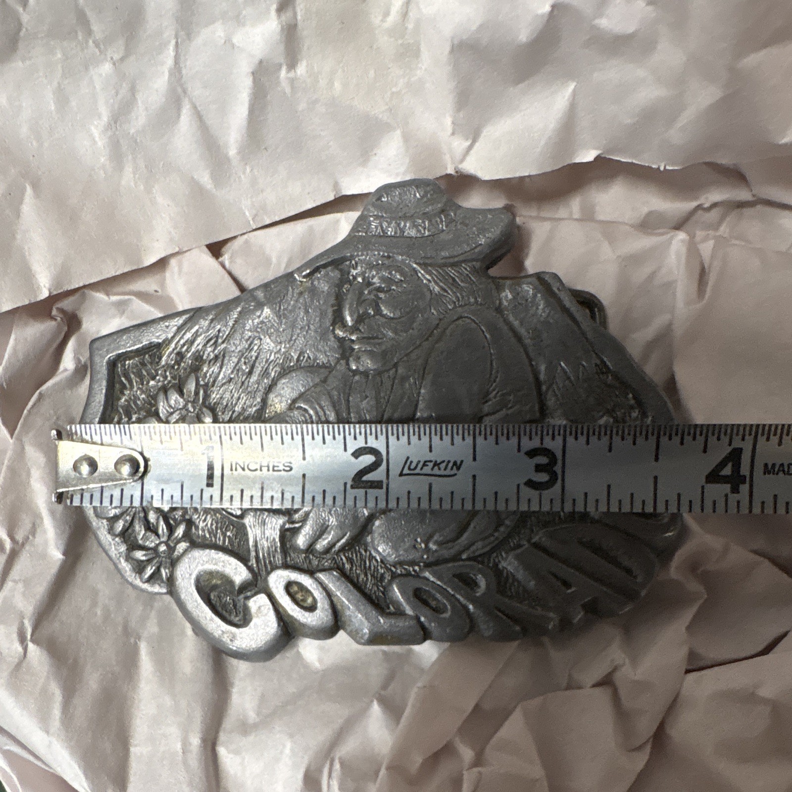C.D.C. Metalworks Spec-Cast gold mining Belt Buckle for 2” belt 1977