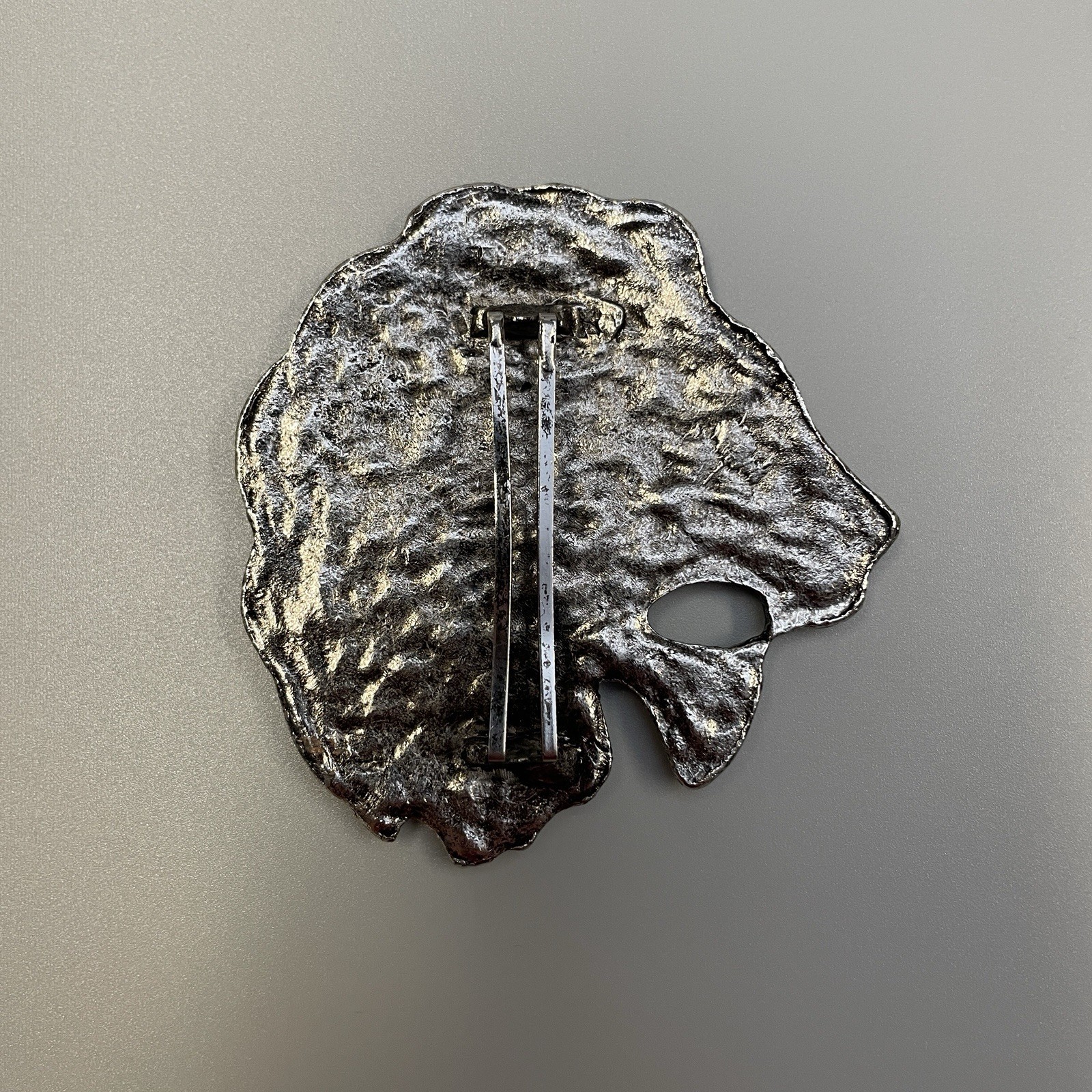 Vintage Silver Tone Gothic Medieval LARP Buckle for Belt Lion Head Roaring Gift