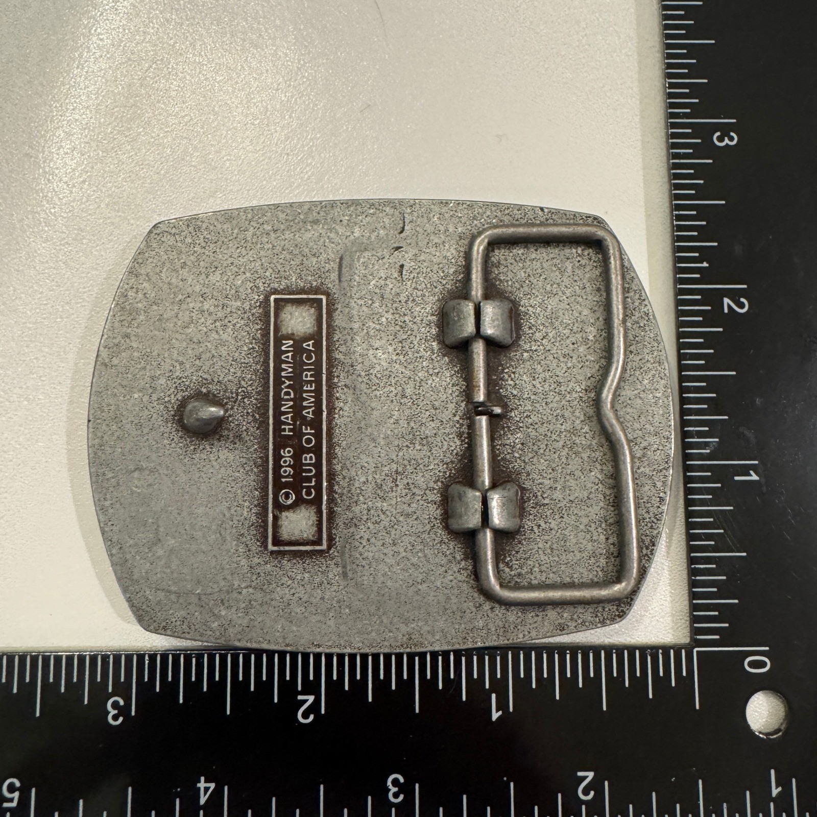 Handyman Club of America Life Member Belt Buckle Vintage 1996 Pewter Finish