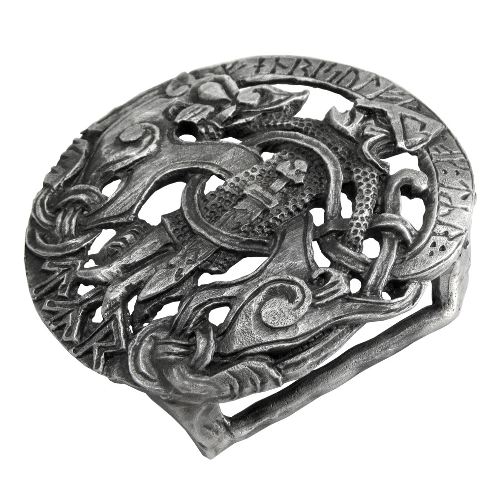 Pewter Tyr Belt Buckle Dryad Design Made in USA – Norse God Asatru Viking Runes