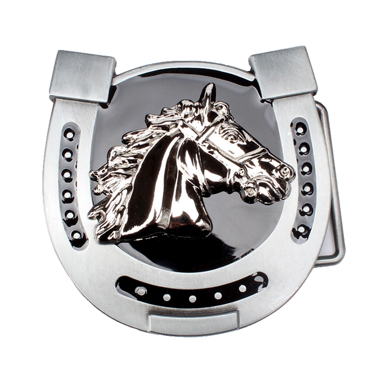 Horse and Saddle Belt Buckle Western Cowboy Native American (HRS-04-S)