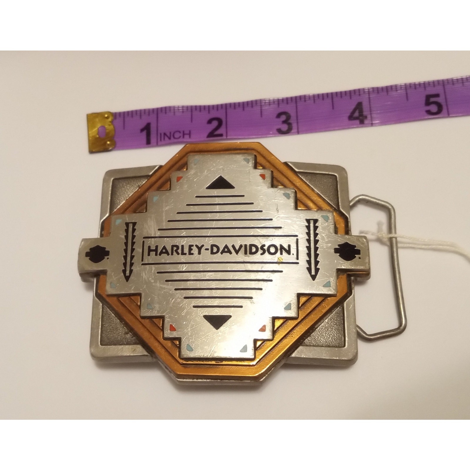 Vintage 93 Harley Davidson The Western Spirit Belt Buckle Pewter Southwestern