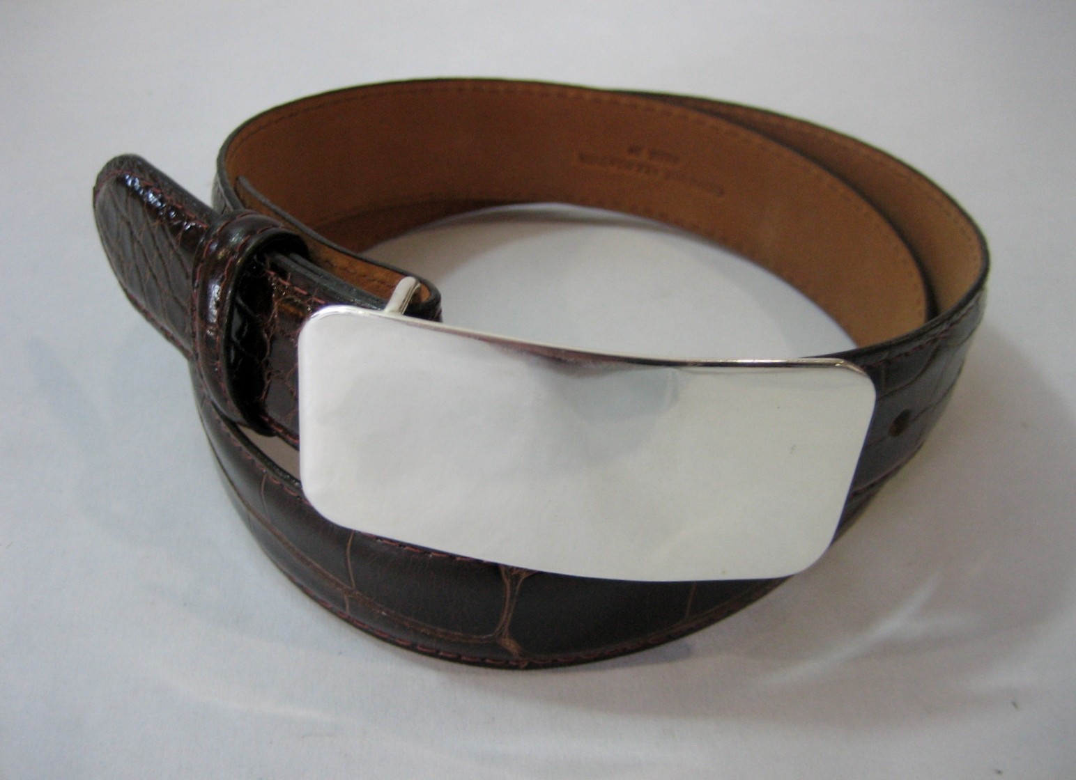 Sterling silver 925, 51 grams classic engravible buckle for 1-1/4&Prime; belt strap US