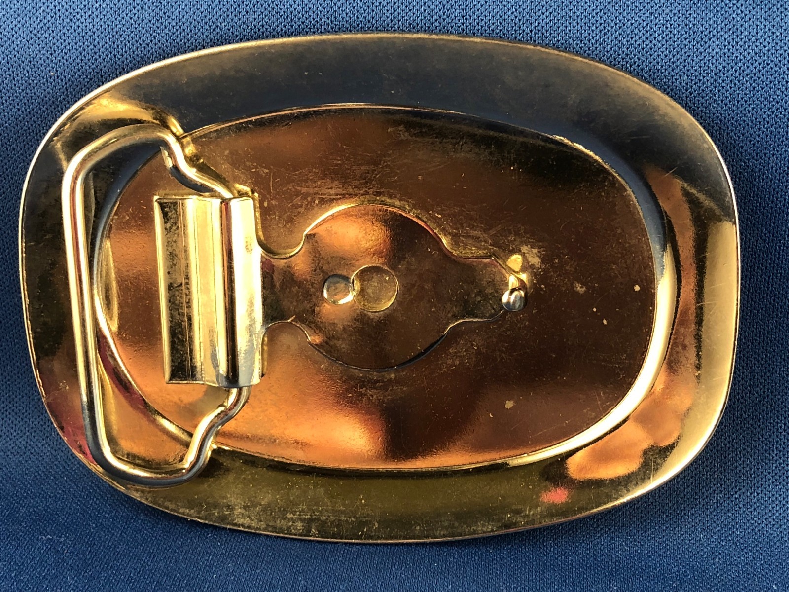 Vintage FORD silvertone rectangular/oval metal belt buckle, 3 7/8&Prime; X 2 7/8&Prime;