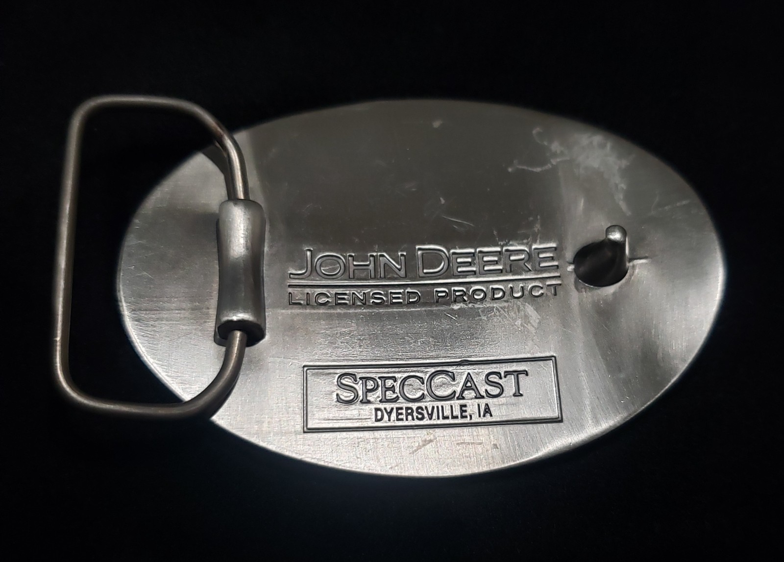 JOHN DEERE Enameled Oval Rare SpecCast Custom Belt Buckle