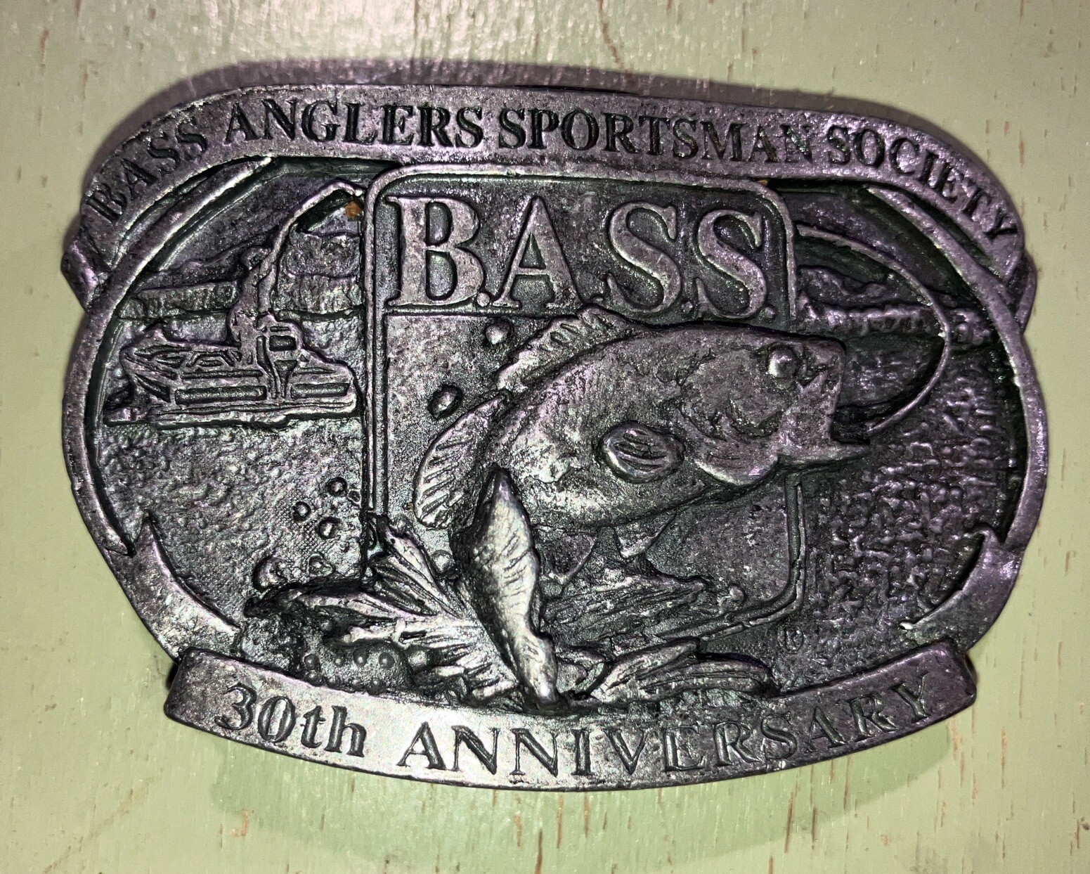 1997 BASS Fishing Anglers Sportsman Society 30th Anniversary Belt Buckle