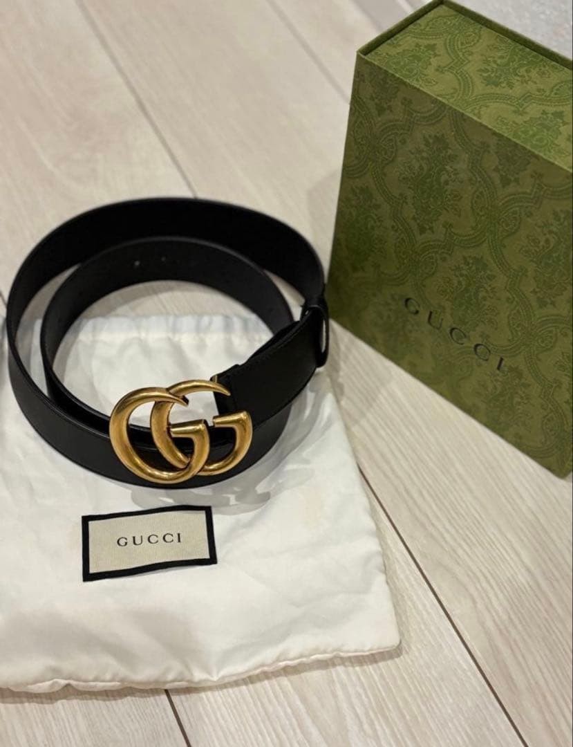 GUCCI Pre-Owned Black Leather Belt 38 Inches