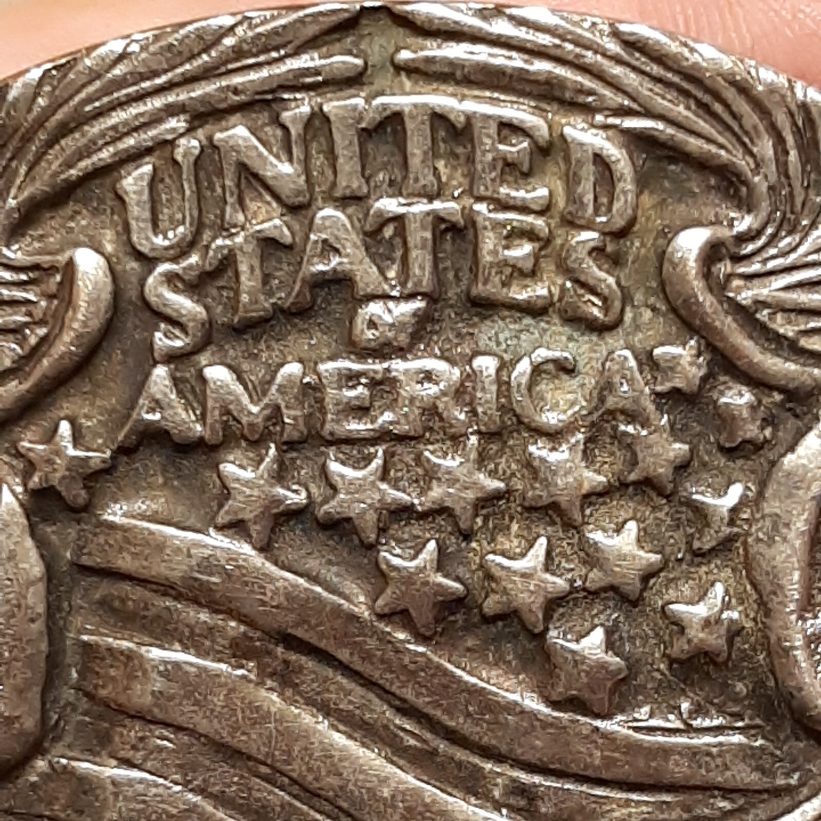 UNITED STATES OF AMERICA DOUBLE EAGLES / STARS & STRIPES Oval Belt Buckle