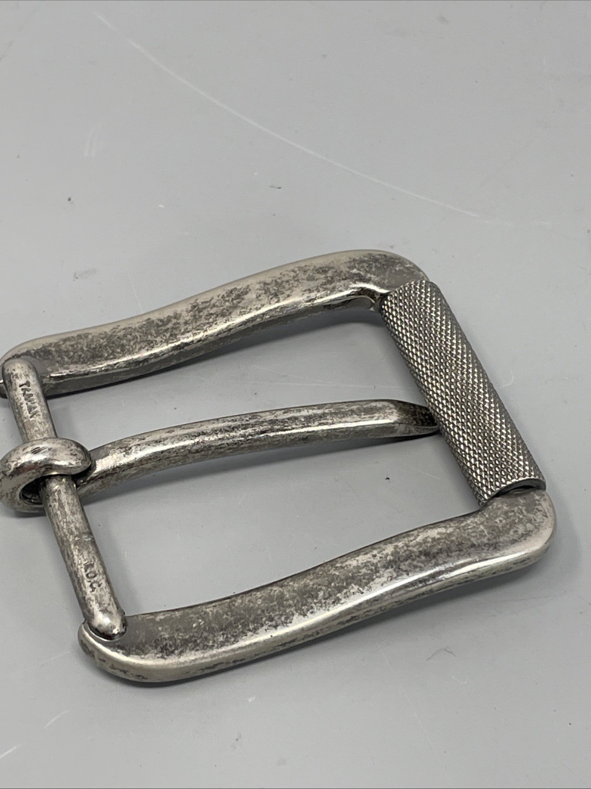 Heavy Duty Vintage Silver Single Prong Roller Leather Belt Buckle For 40MM Strap